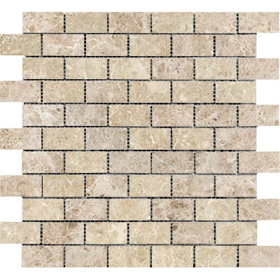 Cappuccino Polished Marble Mosaic Brick 1"X2"