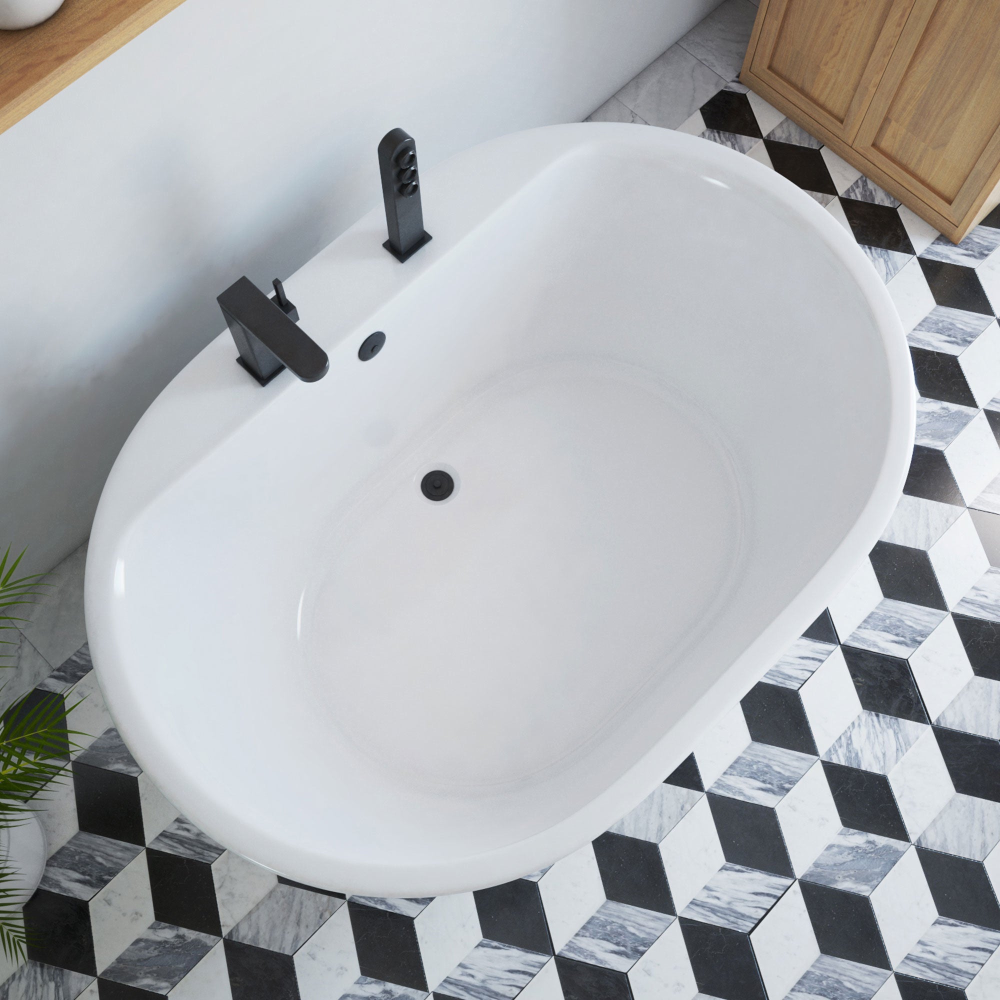 DreamLine Caribbean 60 in. L x 23 in. H Bathtub
