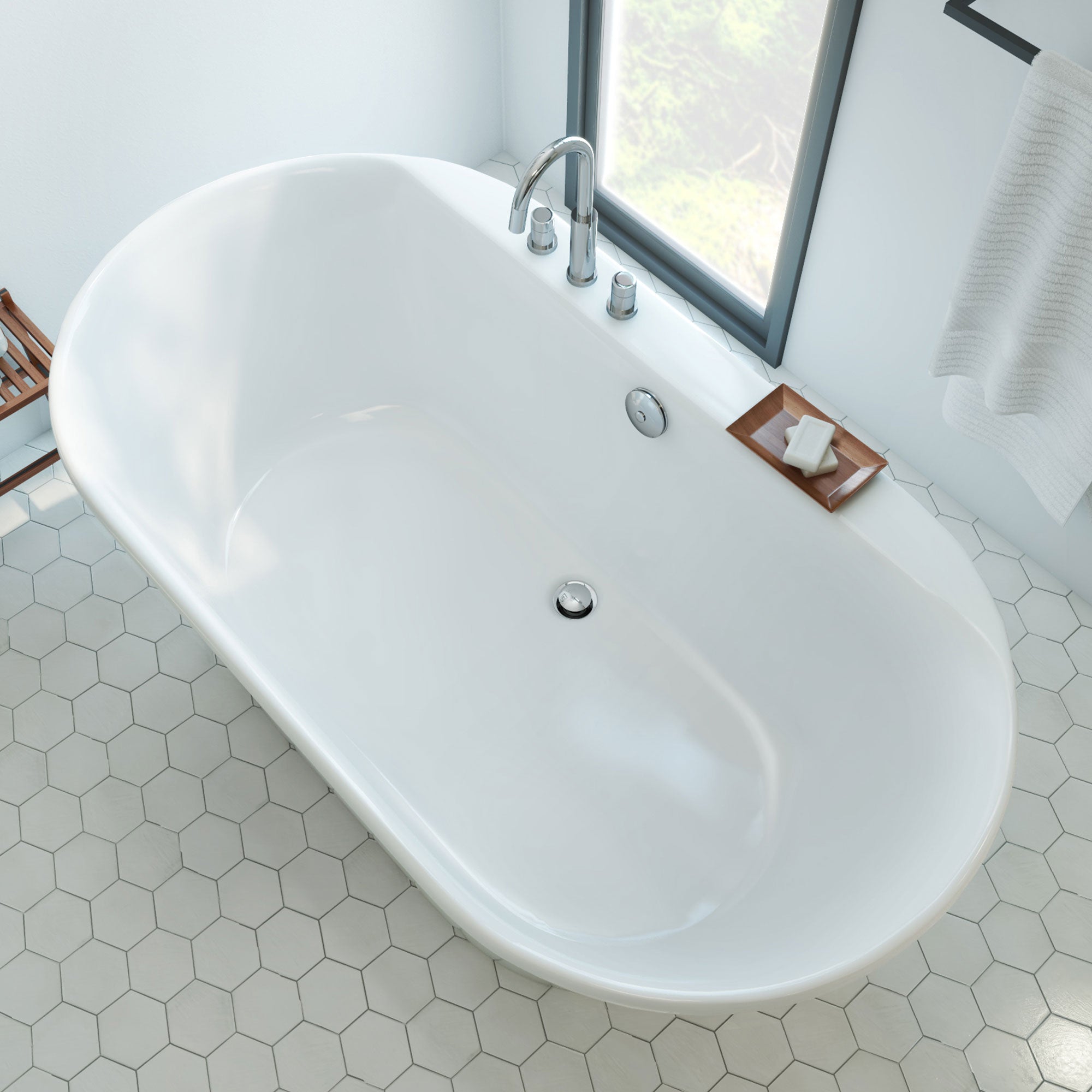 DreamLine Caribbean 66 in. L x 23 in. H Bathtub