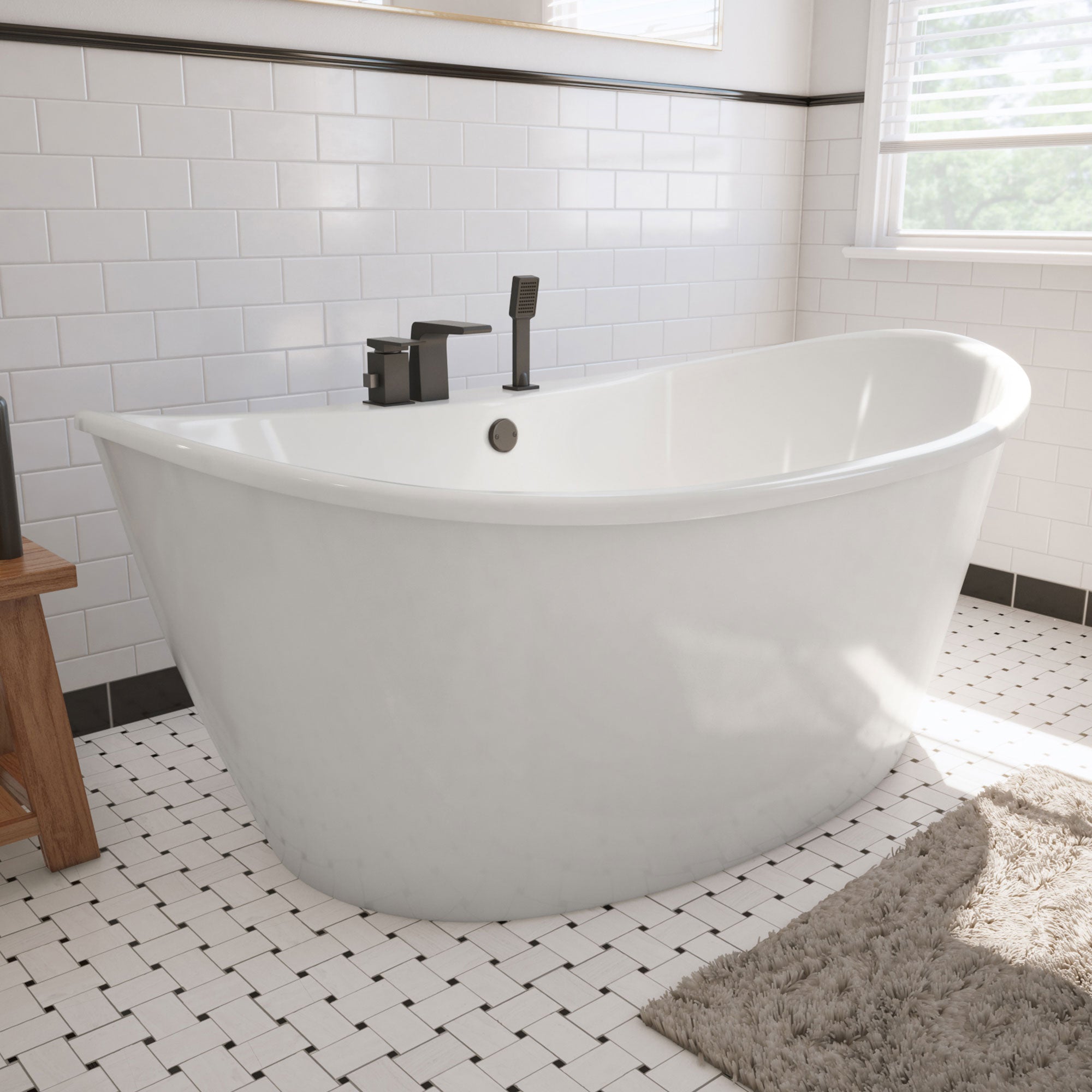 DreamLine Caspian 66 in. L x 27 in. H Bathtub