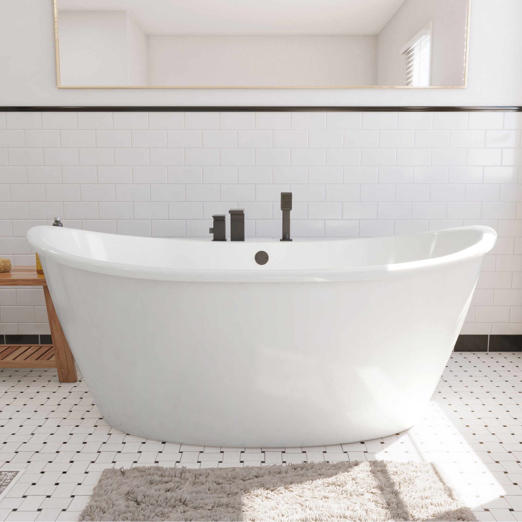 DreamLine Caspian 66 in. L x 27 in. H Bathtub