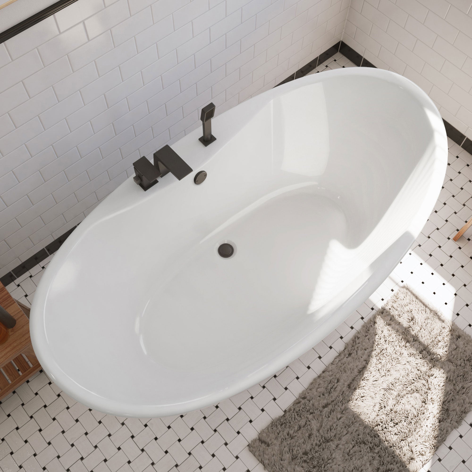 DreamLine Caspian 66 in. L x 27 in. H Bathtub