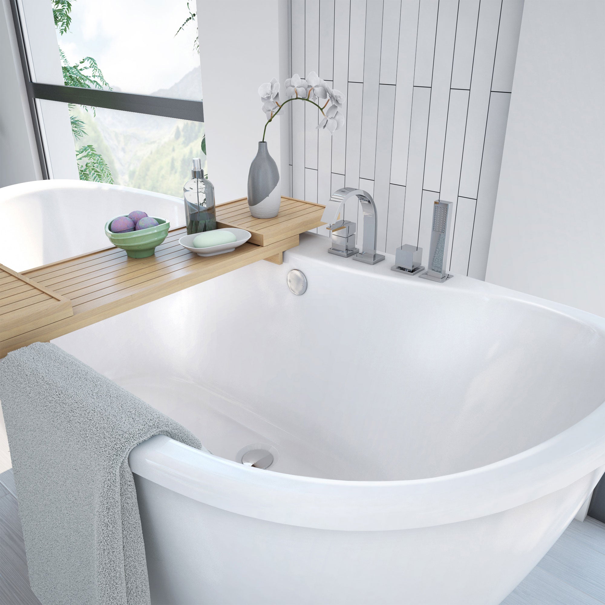 DreamLine Caspian 60 in. L x 27 in. H Bathtub