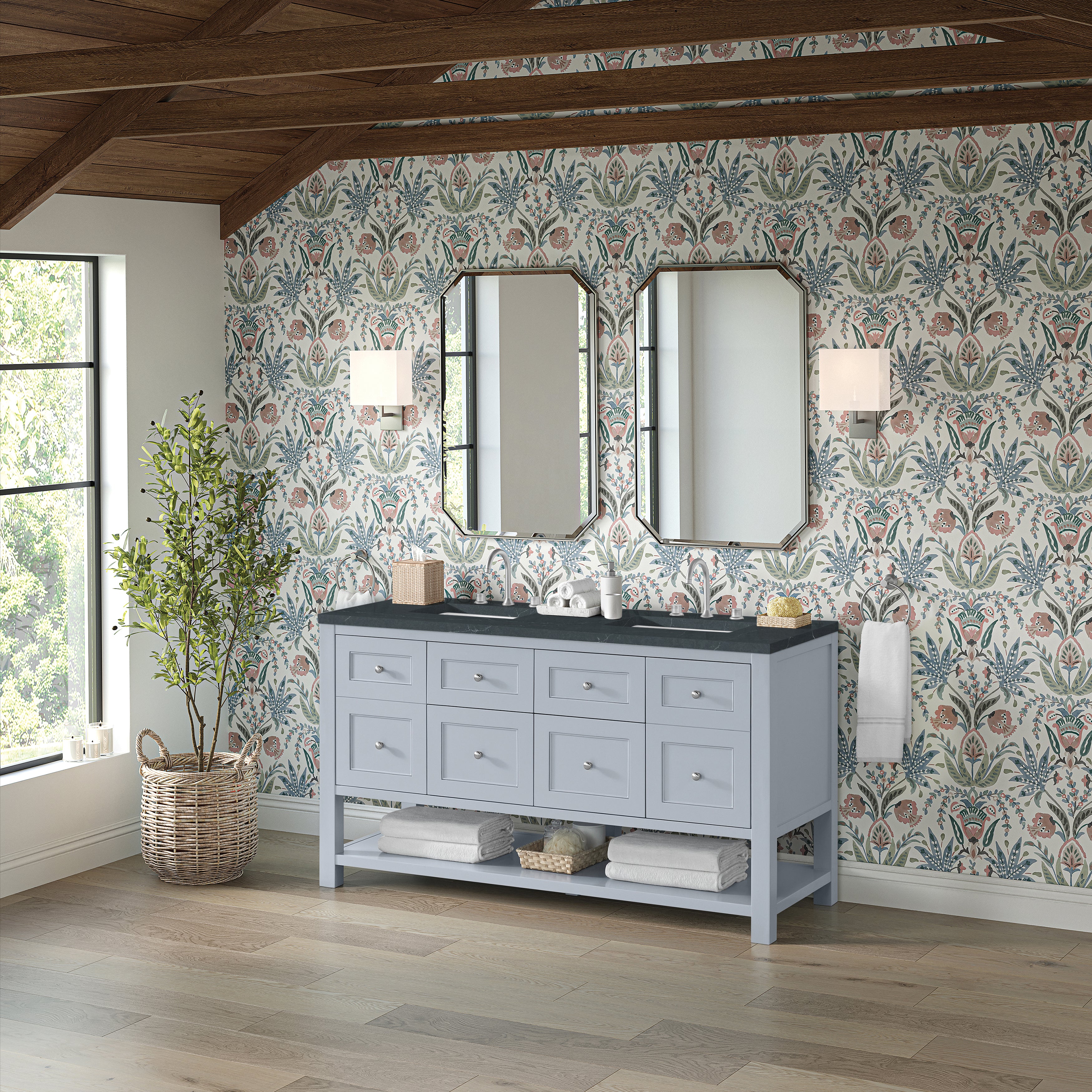 James Martin Breckenridge 60" Double Vanity in Serenity Blue with 3cm Countertop