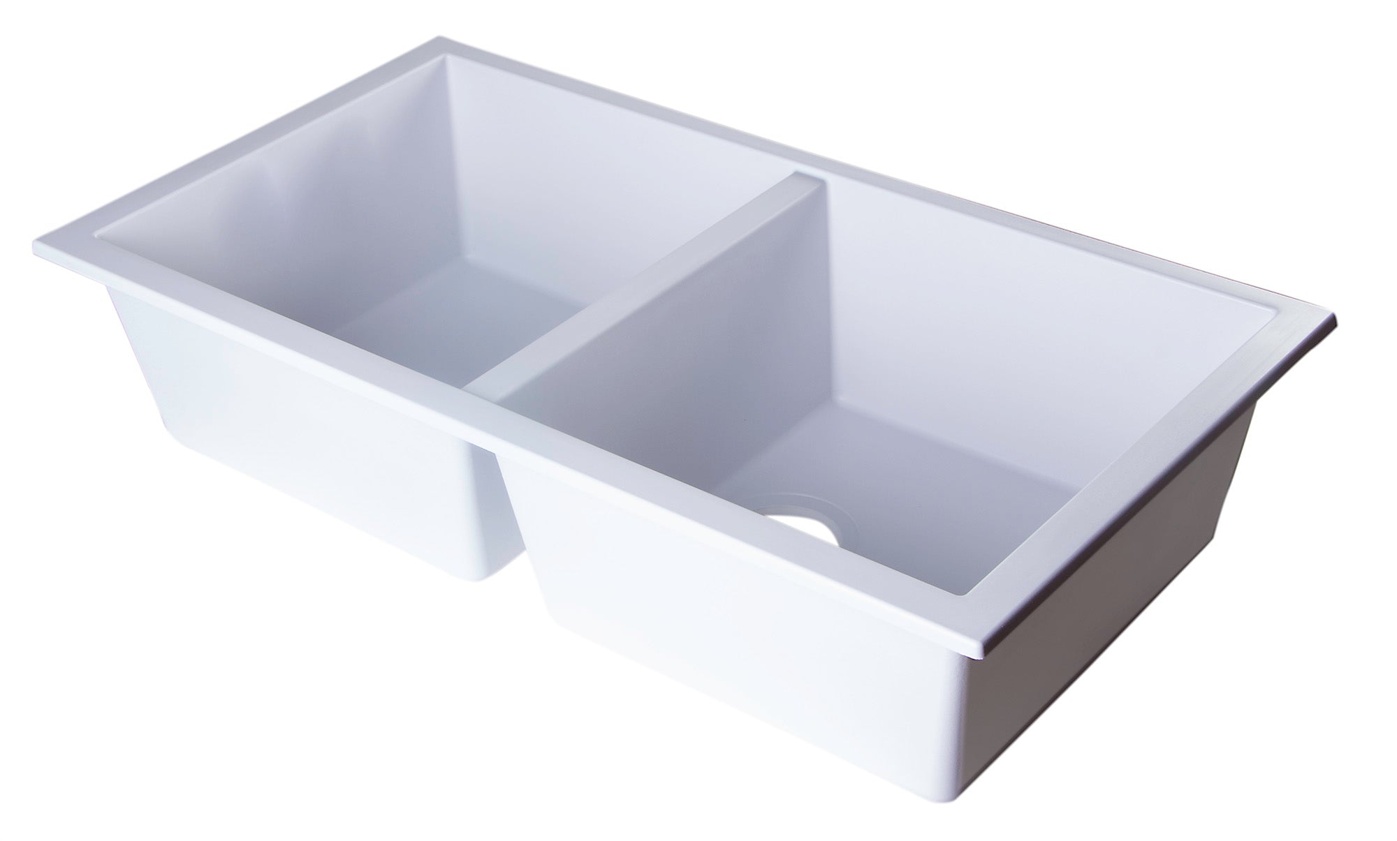 ALFI brand AB3420UM 34" Undermount Double Bowl Granite Composite Kitchen Sink