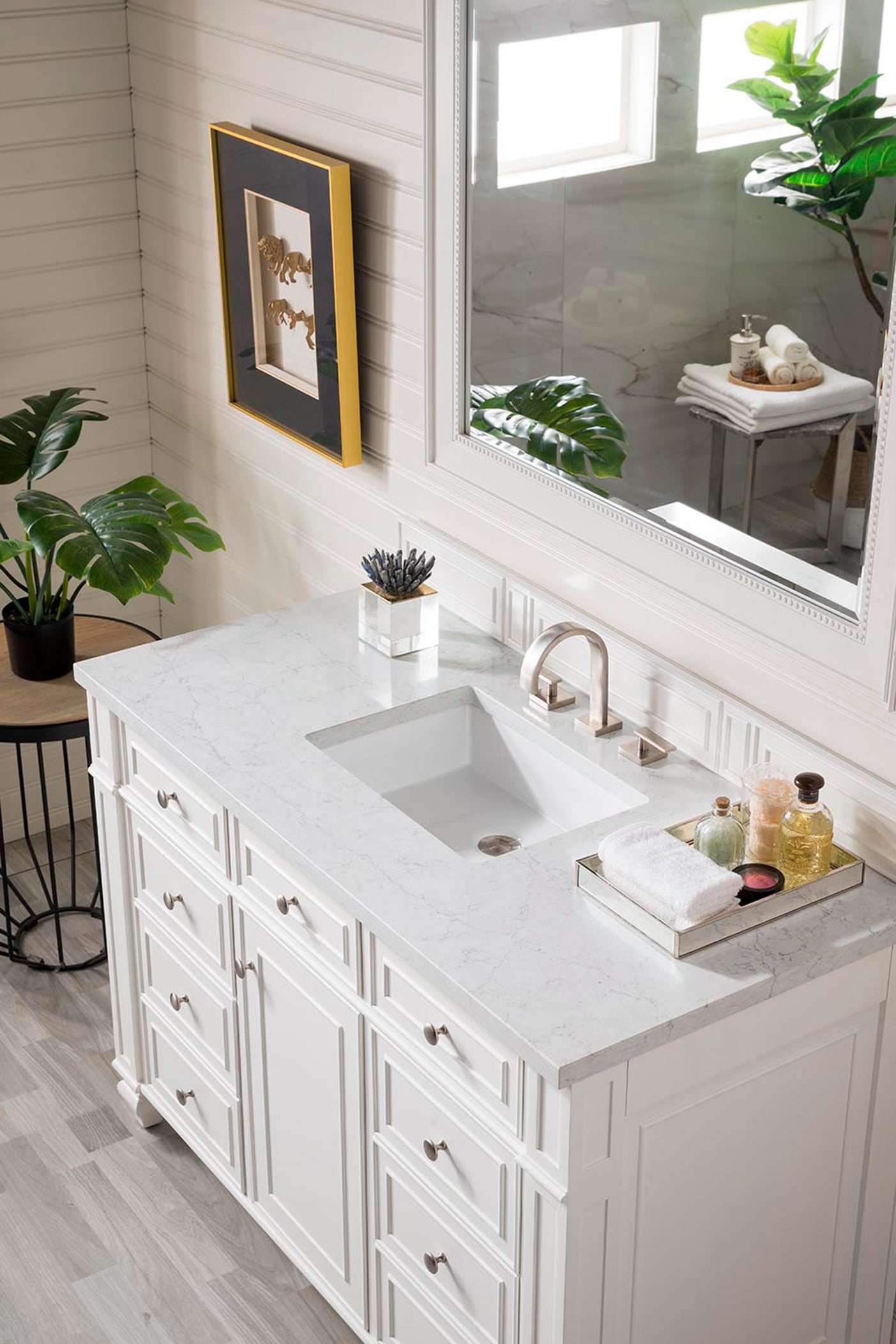 James Martin Bristol 48" Single Vanity in Bright White with 3cm Countertop