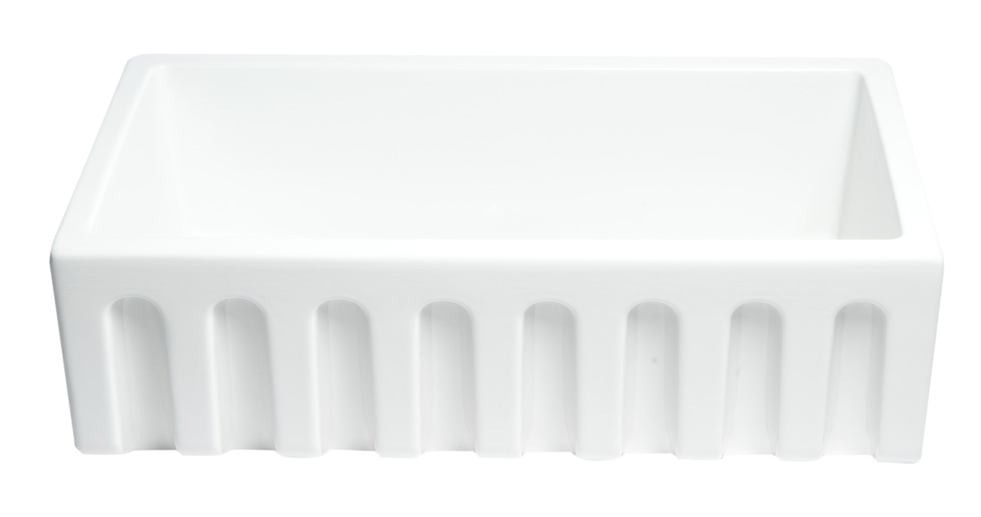 ALFI brand AB3318HS 33" x 18" Reversible Fluted / Smooth Fireclay Farm Sink