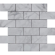 Calacatta Cressa Polished Marble Mosaic Brick 2"X4"