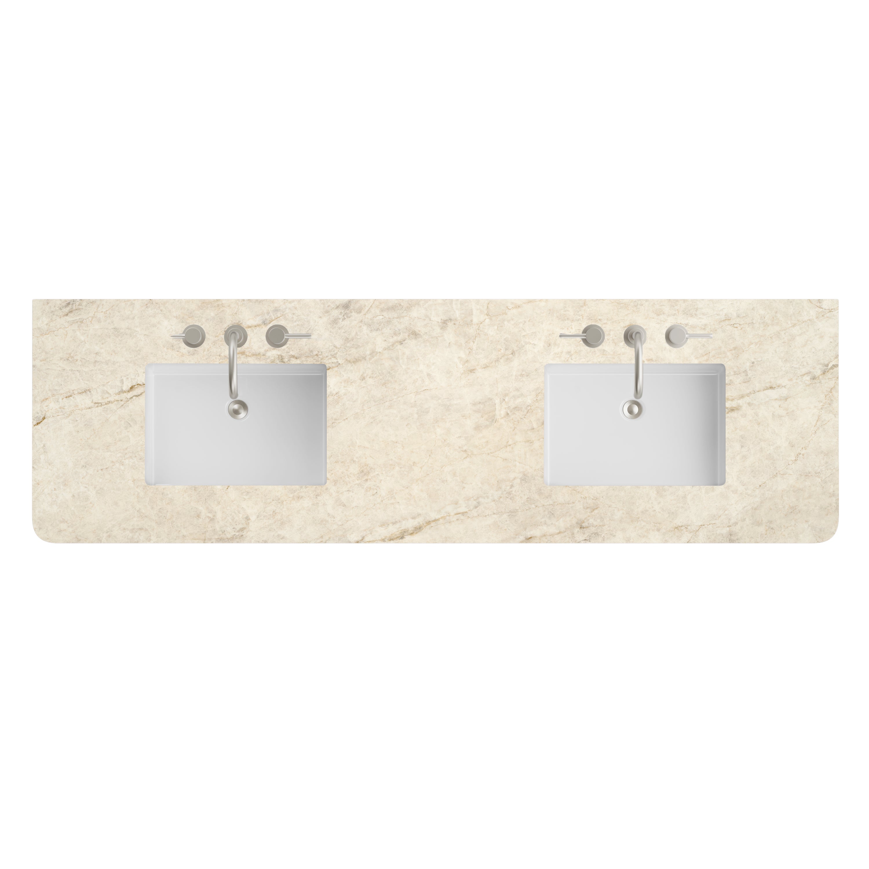James Martin 72" Double Radius Cut Top with Sink, Widespread 3cm