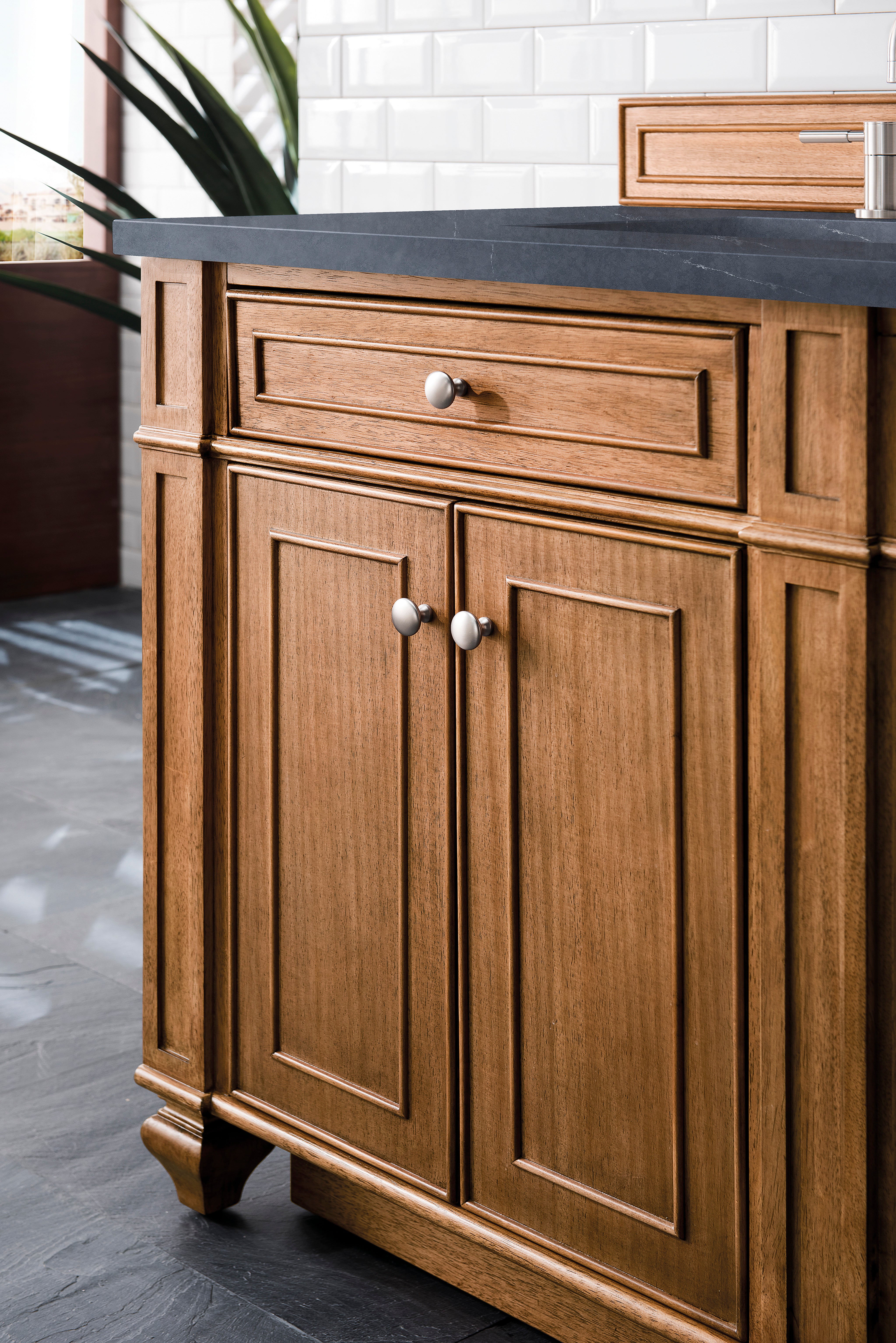 James Martin Bristol 72" Double Vanity in Saddle Brown with 3cm Countertop
