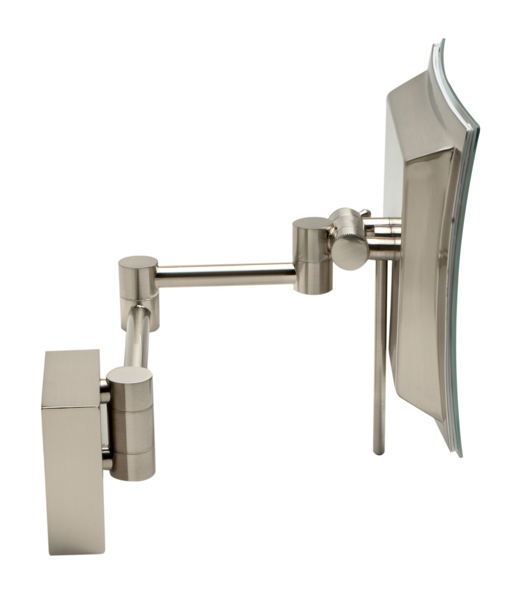 ALFI brand ABM8WLED Wall Mount Square 8" 5x Magnifying Cosmetic Mirror with Light