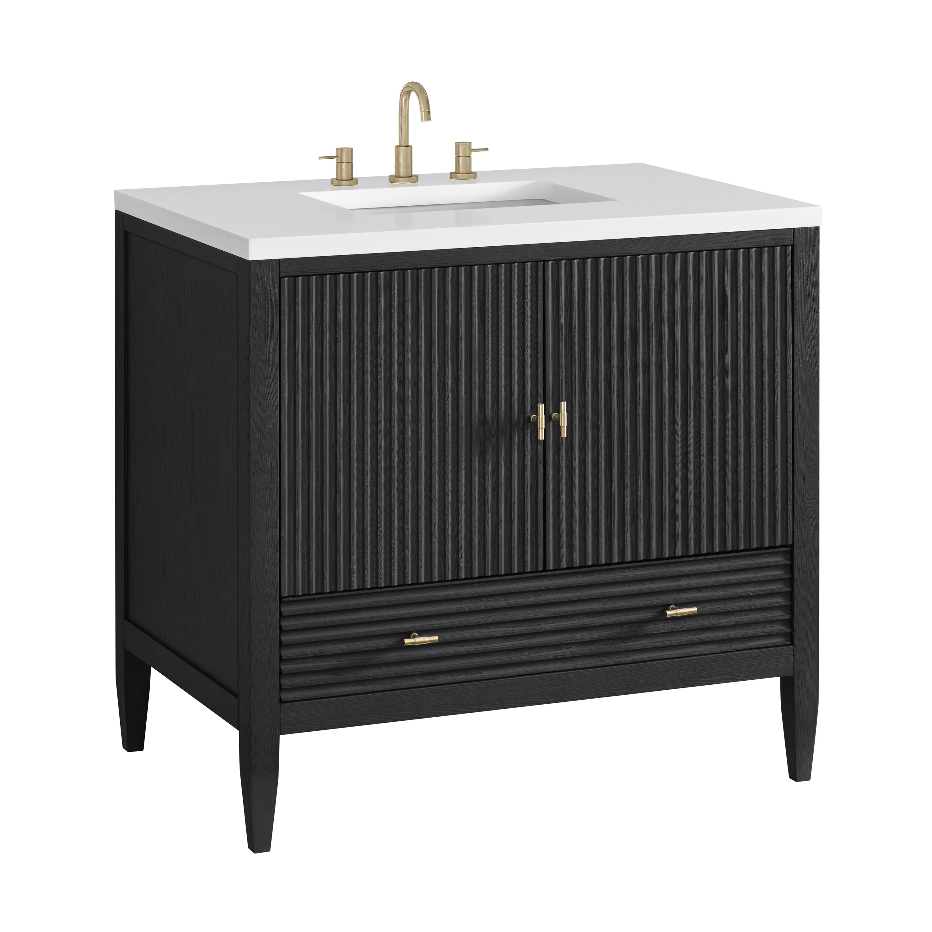 James Martin Myrrin 36" Vanity in Carbon Oak with 3cm Countertop