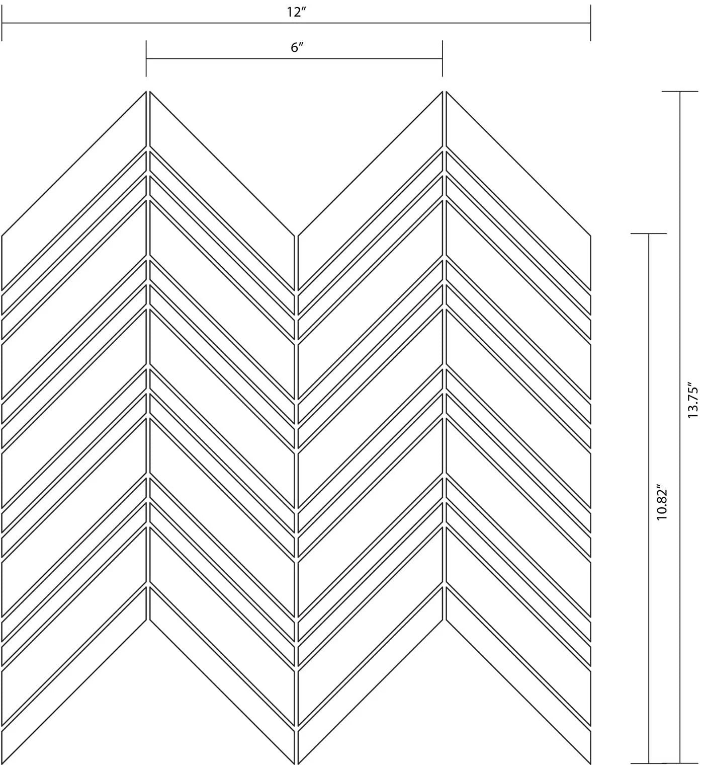 Chevron Waterjet Mosaic Pure White and Mother of Pearl