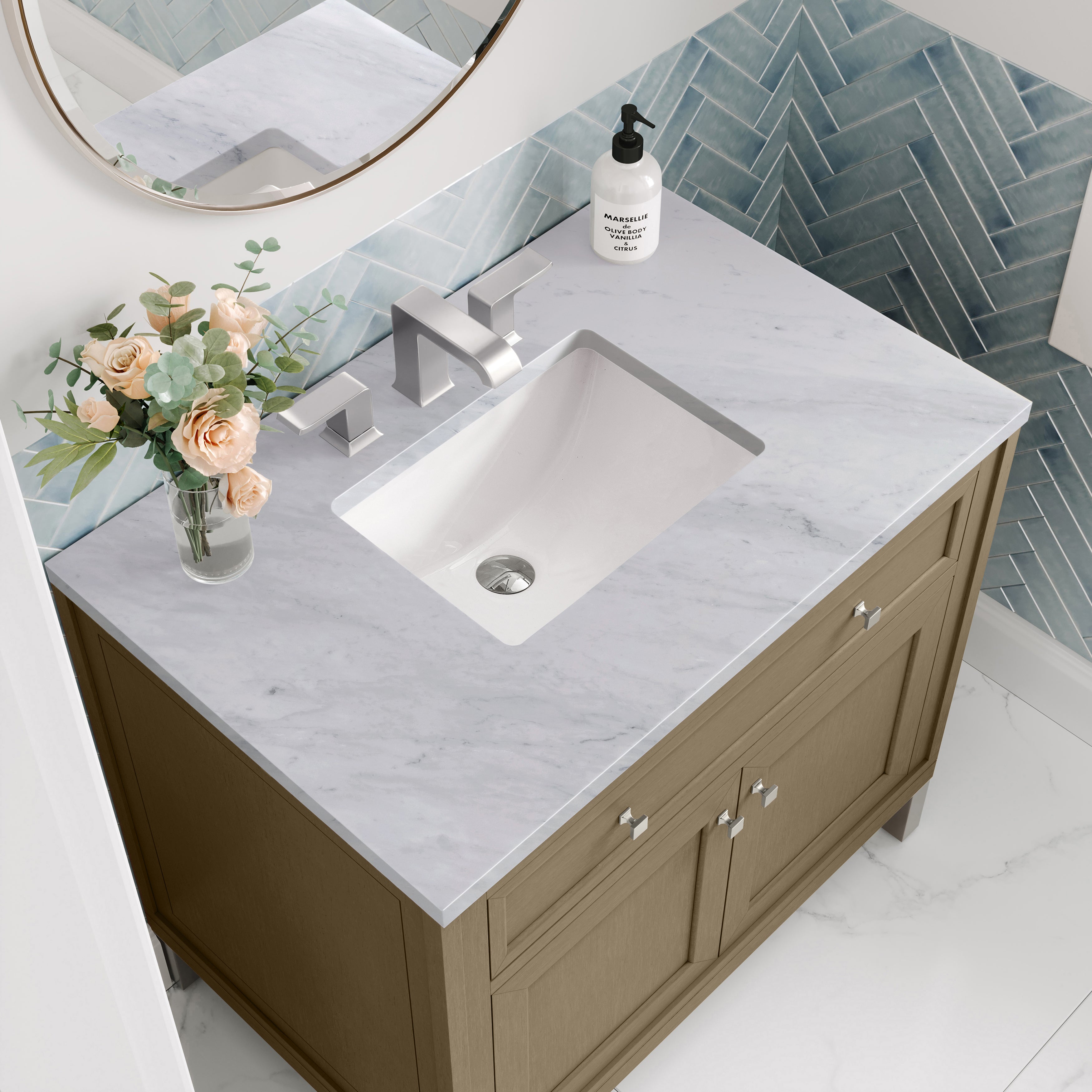 James Martin Chicago 36" Single Vanity in Walnut Whisper with 3cm Countertop