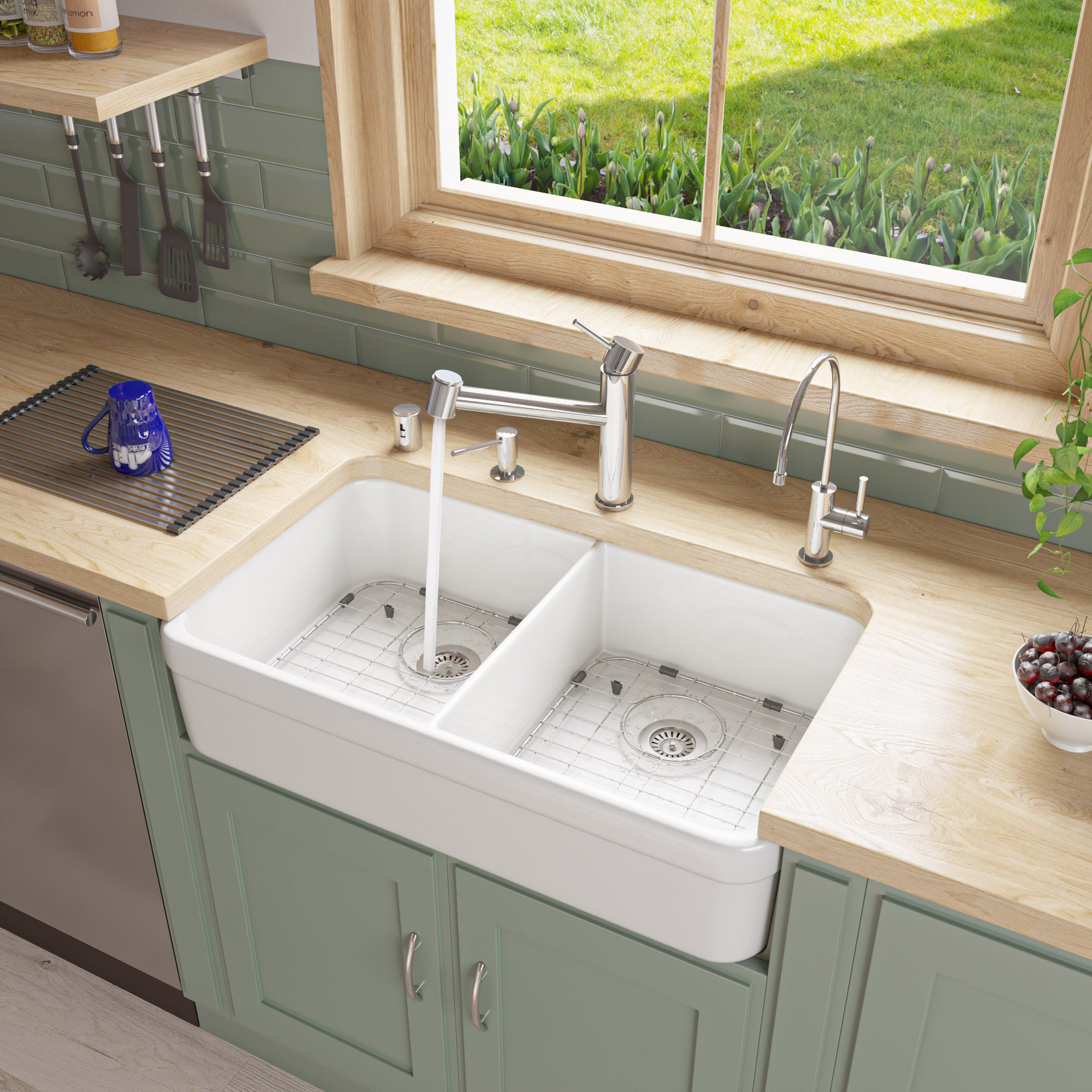ALFI brand  GR512L Left Side Solid Stainless Steel Kitchen Sink Grid