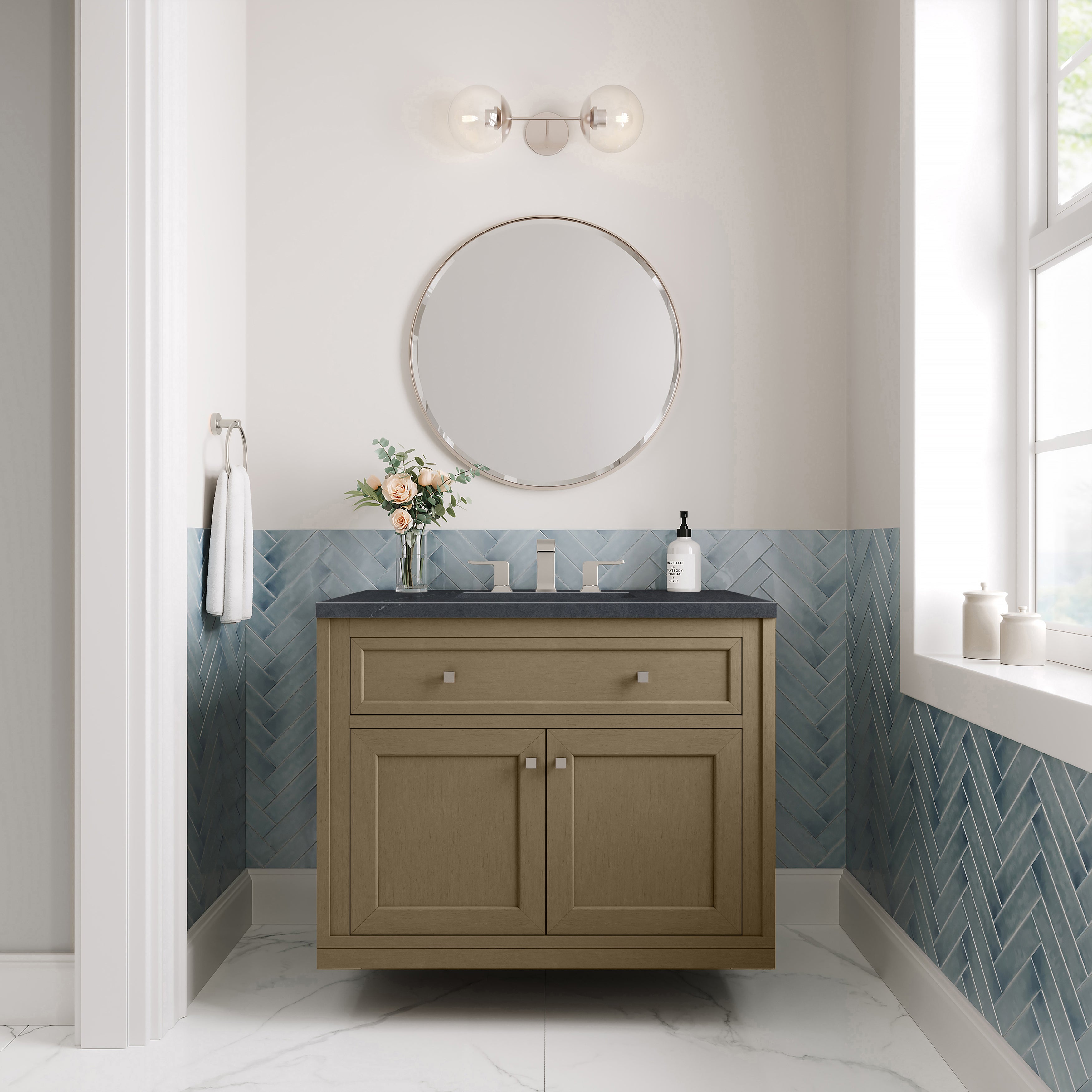 James Martin Chicago 36" Single Vanity in Walnut Whisper with 3cm Countertop