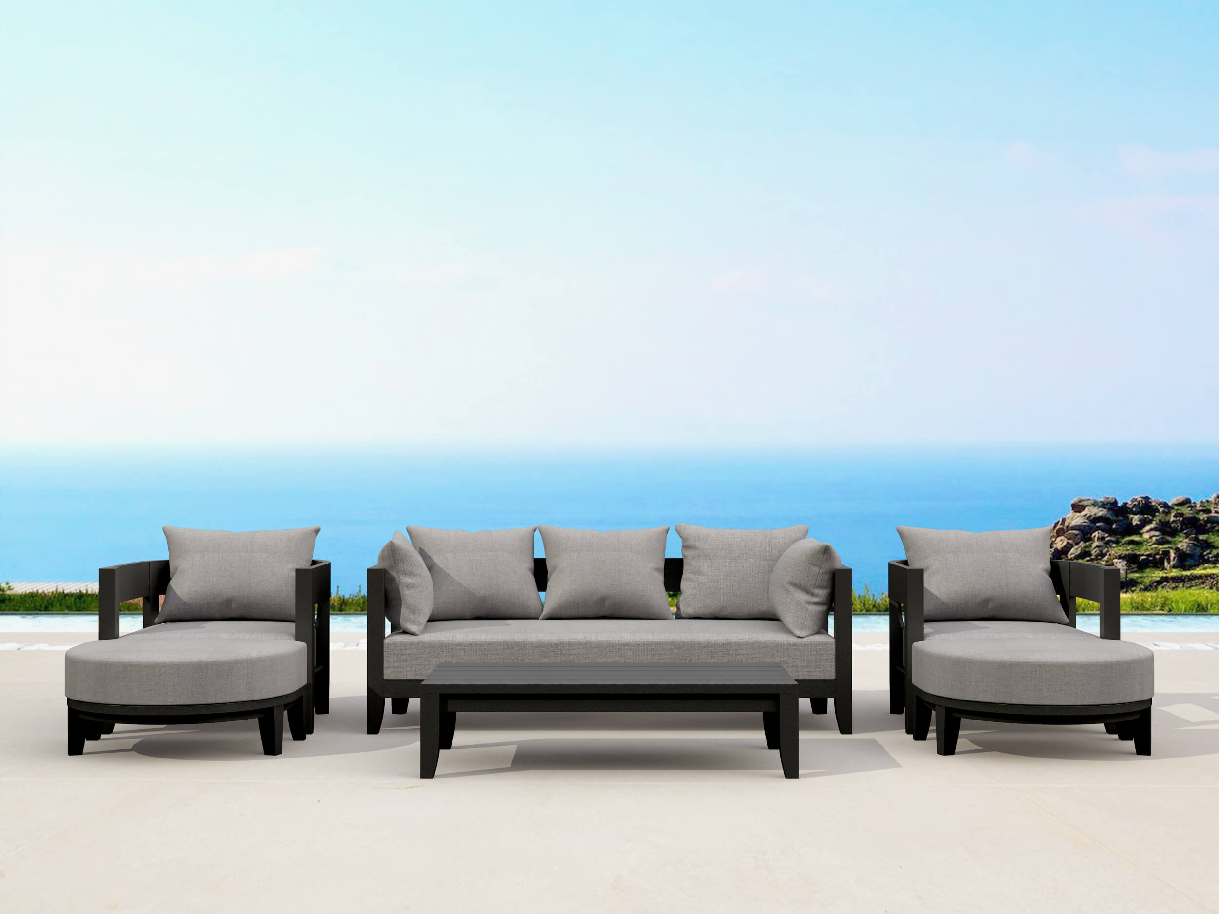 Set-171-Al 6-Pc Coronado Aluminum Deep Seating Set