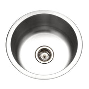 Houzer Club 18" Stainless Steel Undermount Single Round Bowl Bar Sink with Strainer