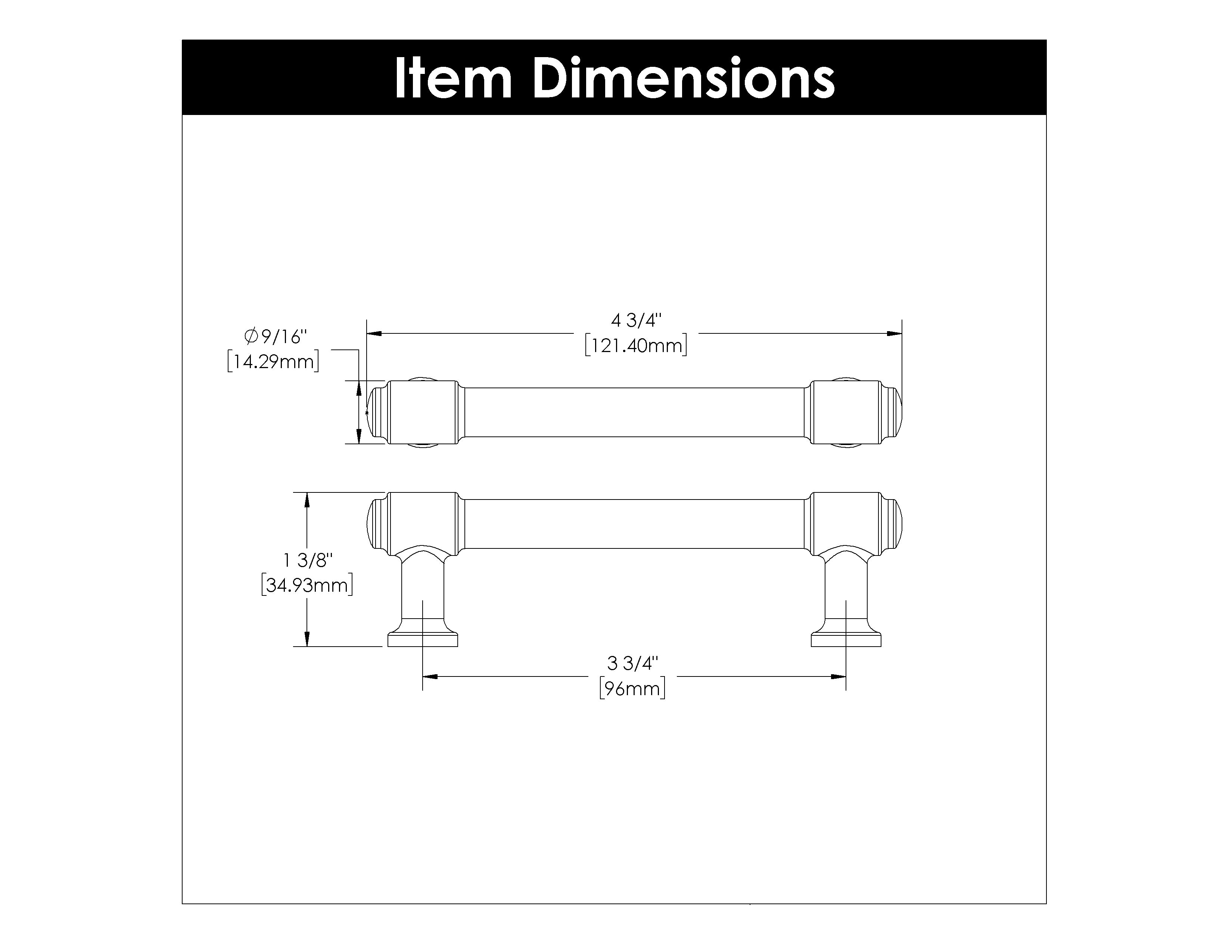 Hickory H077852, 3-3/4 Inch (96mm) Piper Pull