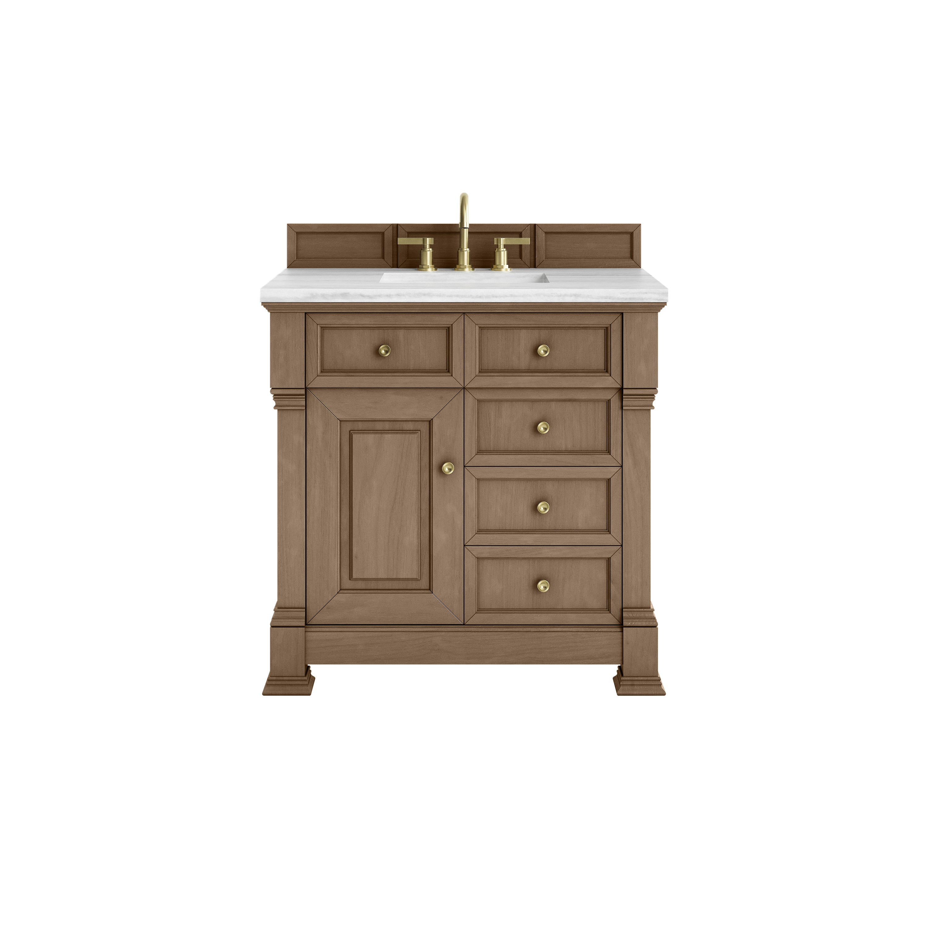 James Martin Brookfield 36" Single Vanity in Pecan with 3cm Countertop
