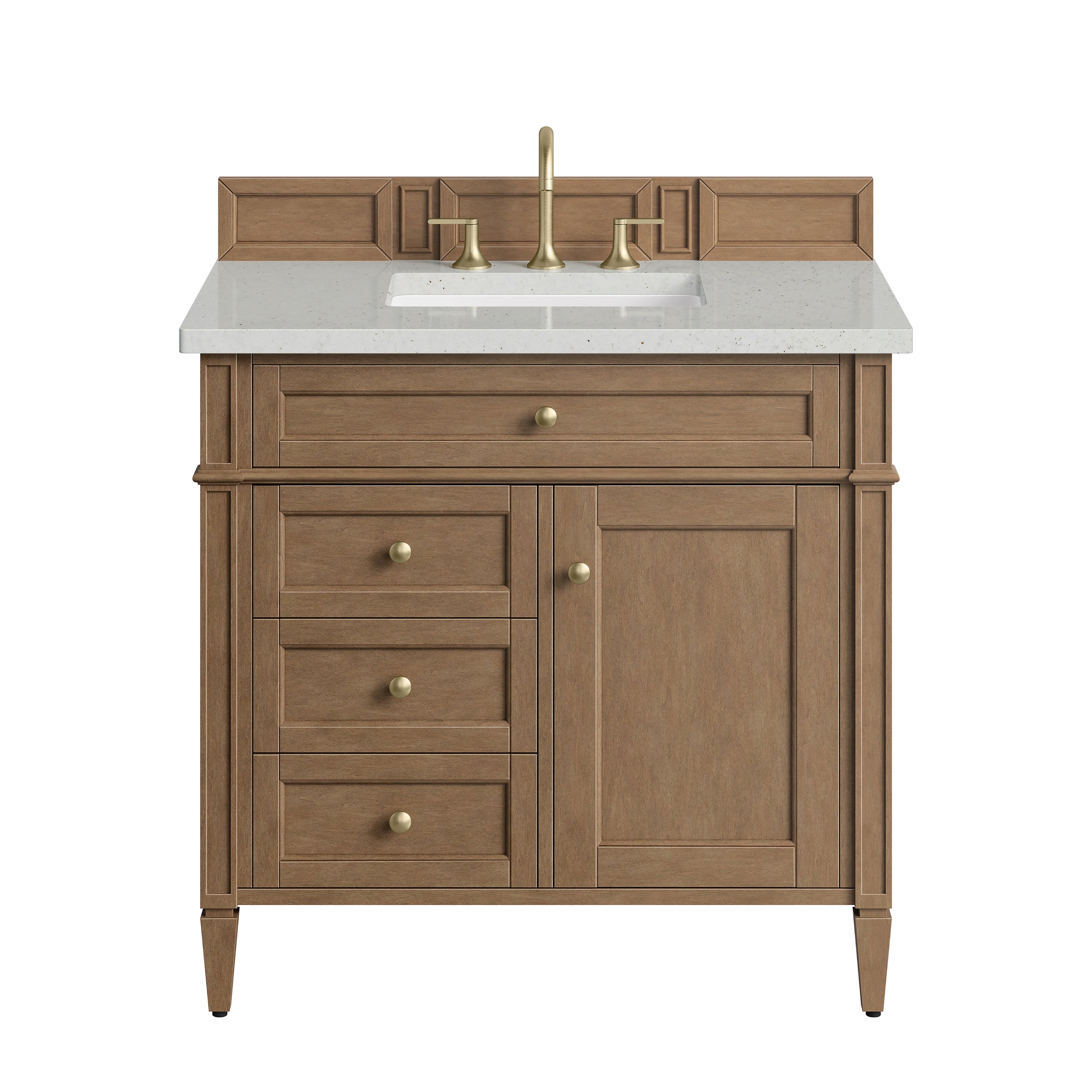 James Martin Brittany 36" Single Vanity in Pecan with 3cm Countertop