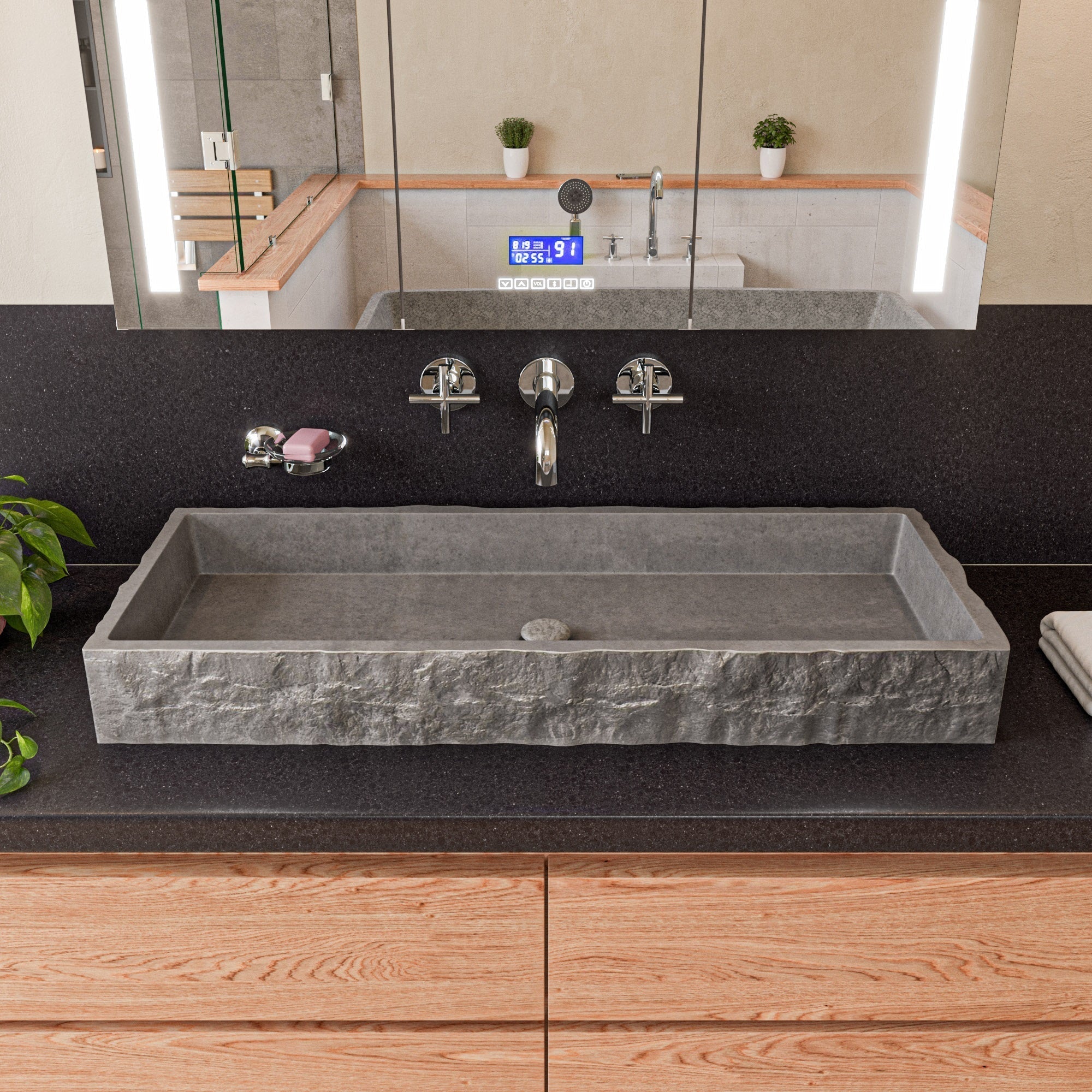 ALFI brand AB1035 8" Widespread Wall-Mounted Cross Handle Faucet