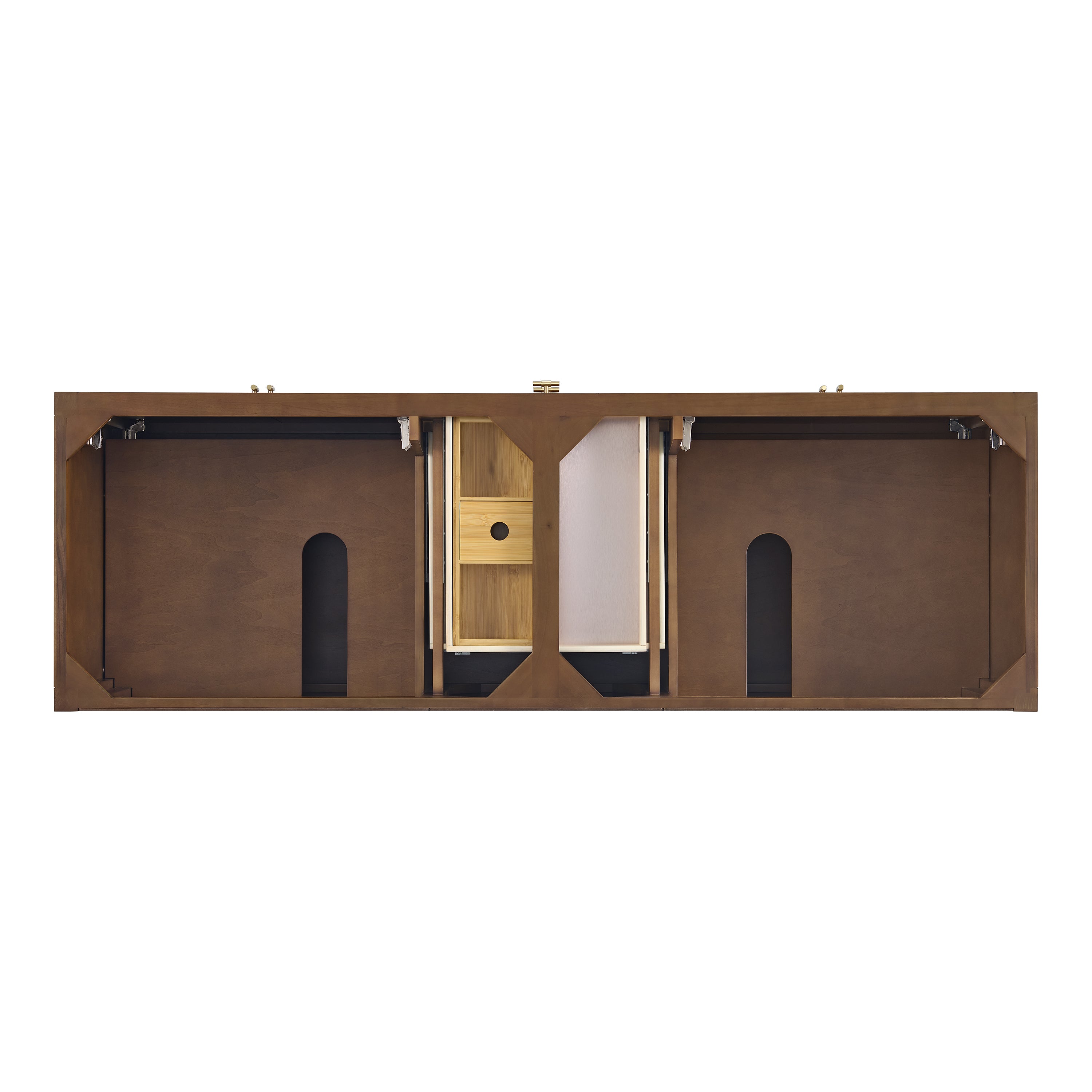 James Martin Myrrin 72" Double Vanity in Mid Century Walnut with 3cm Countertop