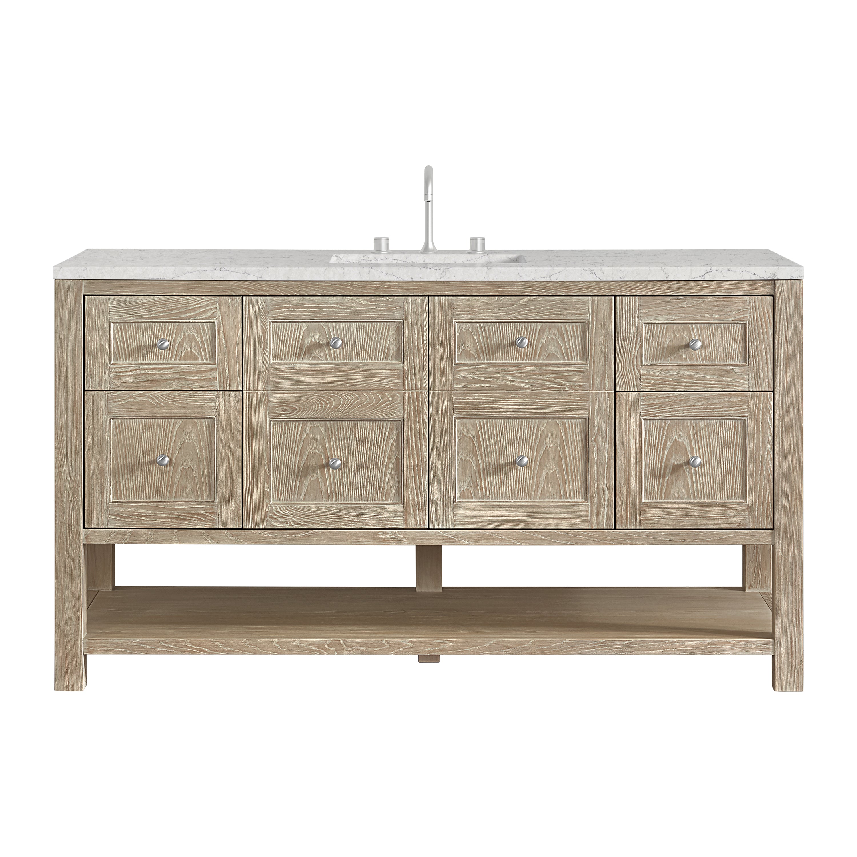 James Martin Breckenridge 60" Single Vanity in Whitewashed Oak with 3cm Countertop