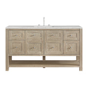 James Martin Breckenridge 60" Single Vanity in Whitewashed Oak with 3cm Countertop and FreePower Wireless Charger