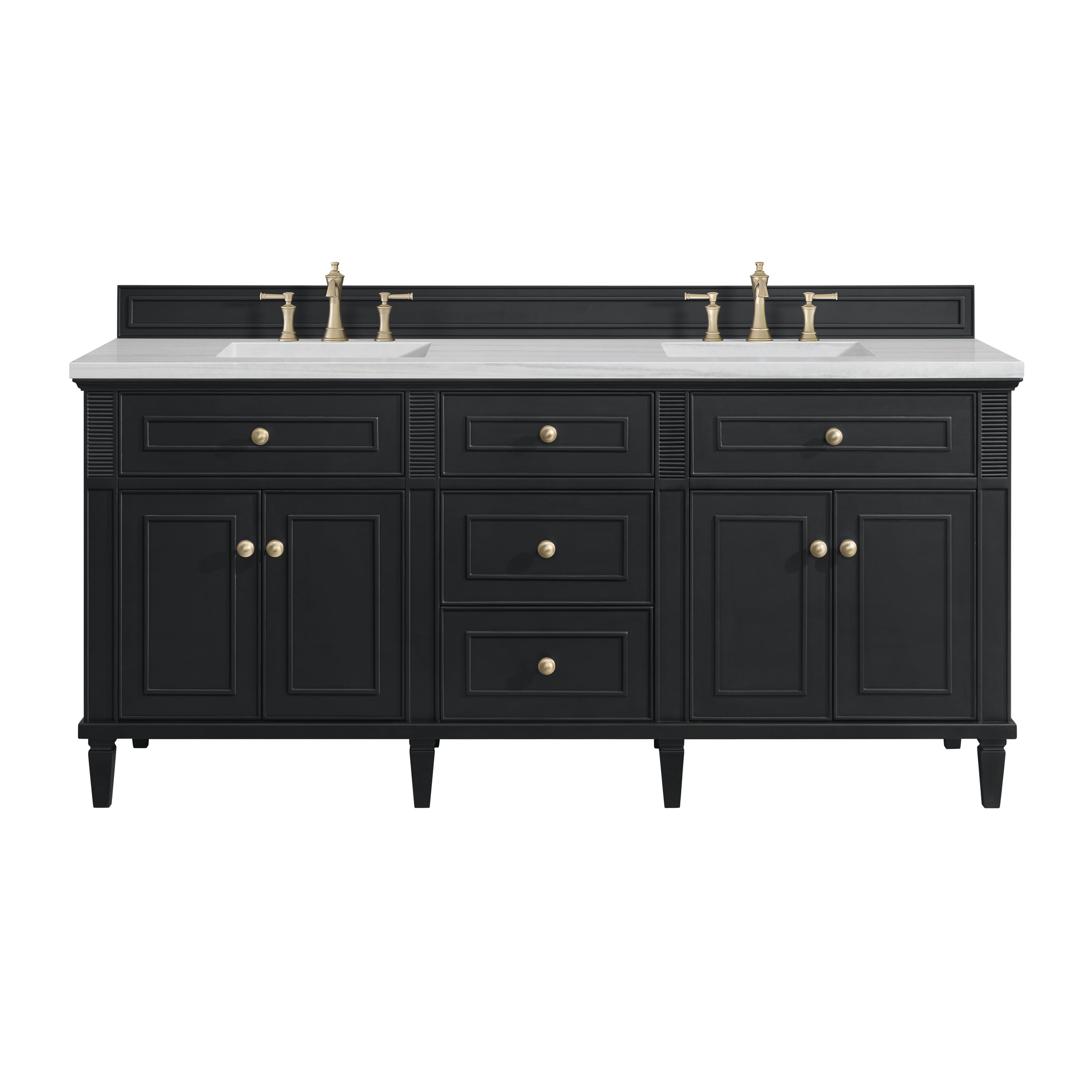 James Martin Lorelai 72" Double Vanity in Black Onyx with 3cm Countertop