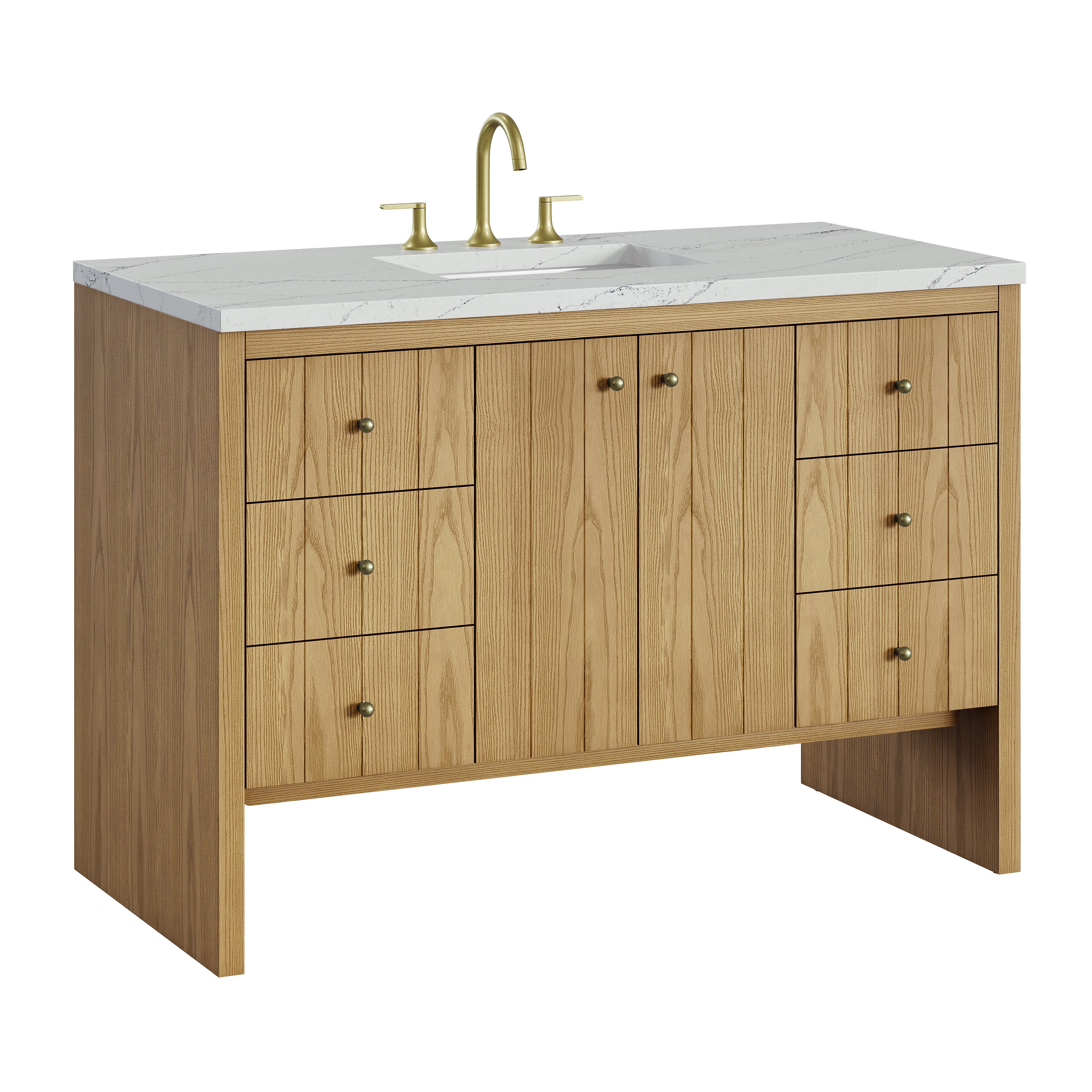 James Martin Hudson 48" Single Vanity in Light Natural Oak with 3cm Countertop