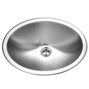 Houzer Opus 18" Stainless Steel Undermount Oval Bowl Bathroom Sink with Overflow Assembly