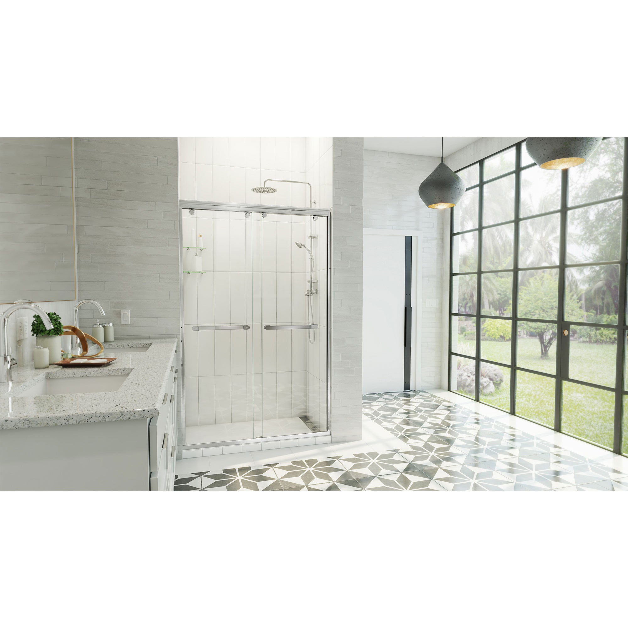 DreamLine Charisma-X 44 - 48 inch W x 76 inch H Semi-Frameless Bypass Shower Door
