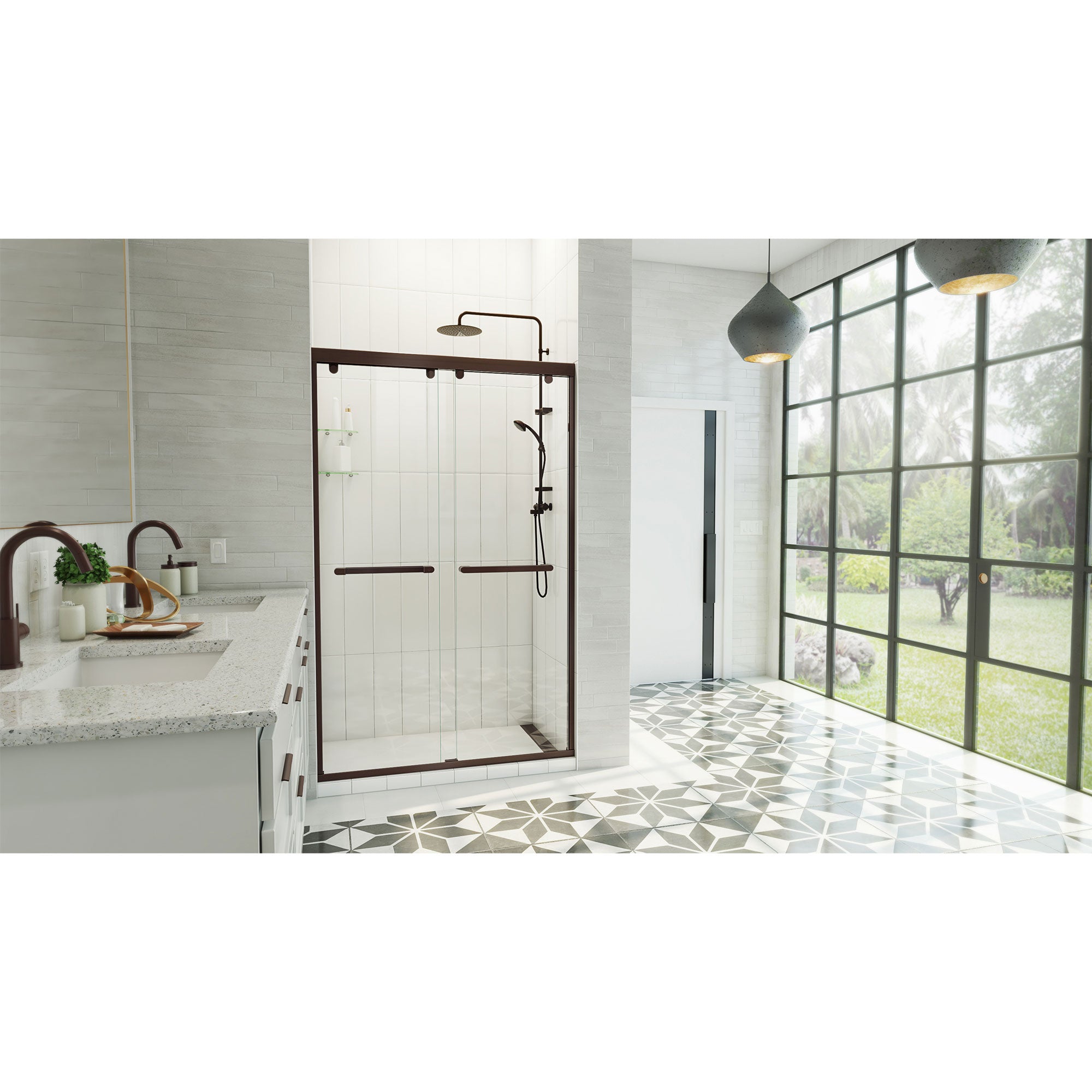 DreamLine Charisma-X 44 - 48 inch W x 76 inch H Semi-Frameless Bypass Shower Door