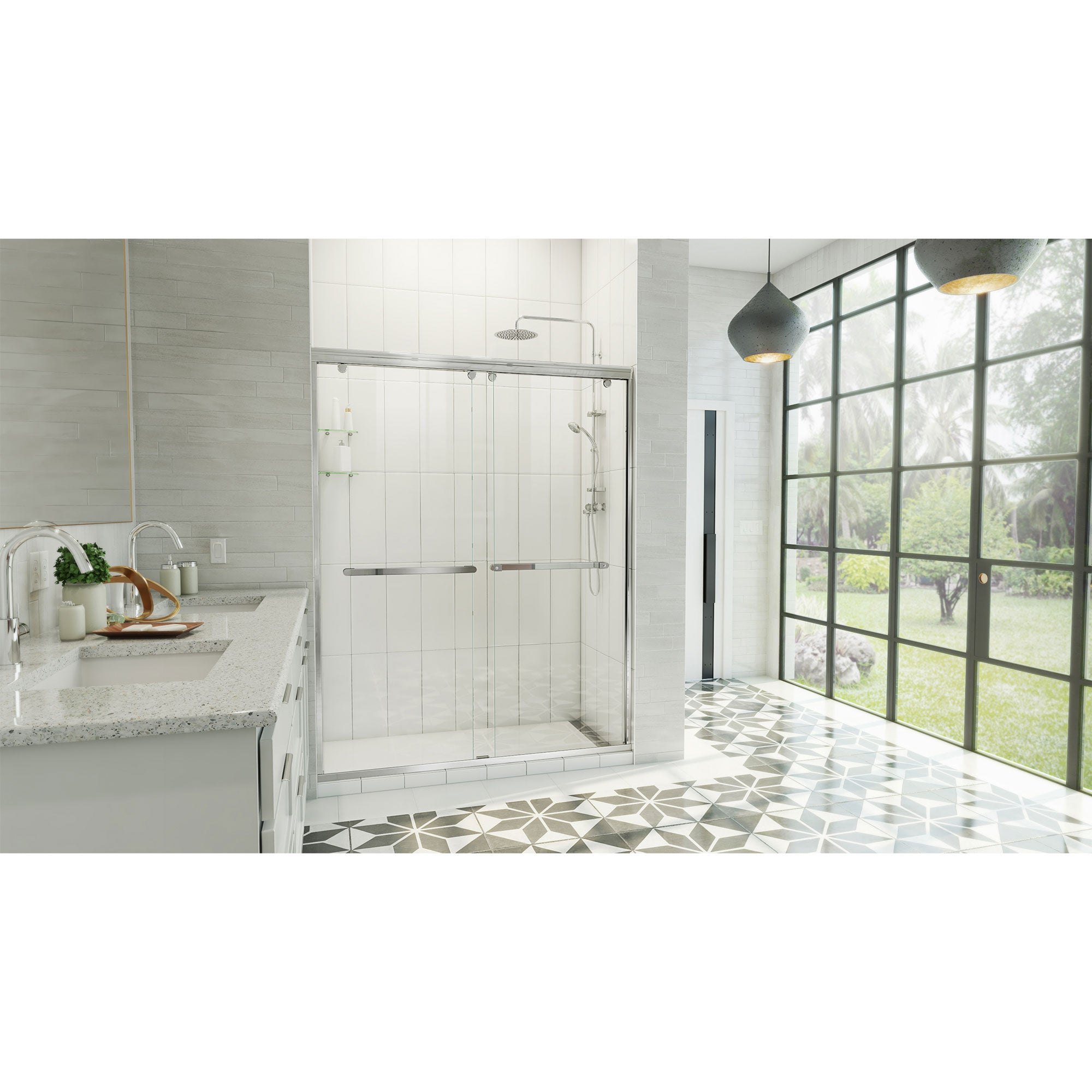 DreamLine Charisma-X 56 - 60 inch W x 76 inch H Semi-Frameless Bypass Shower Door