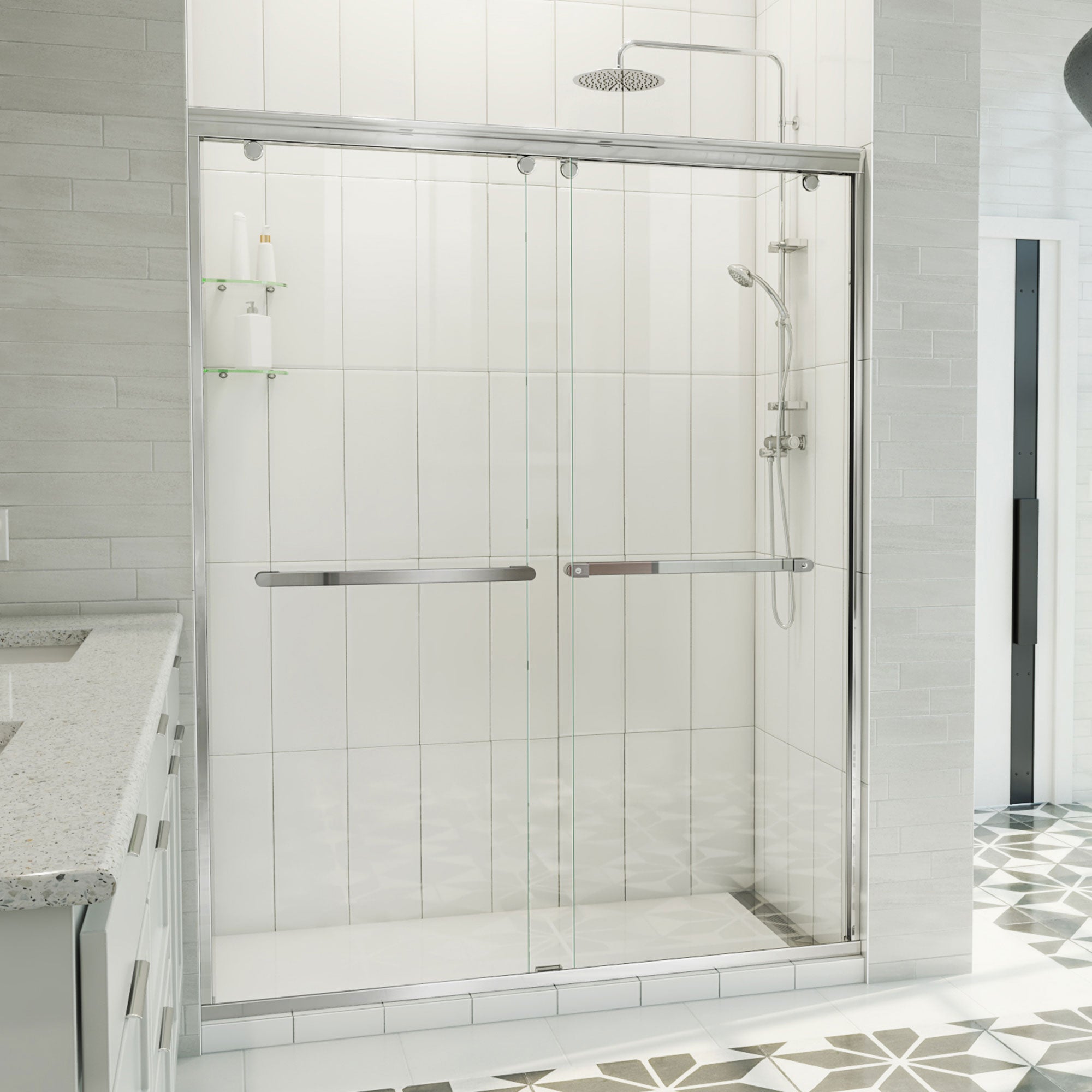 DreamLine Charisma-X 56 - 60 inch W x 76 inch H Semi-Frameless Bypass Shower Door
