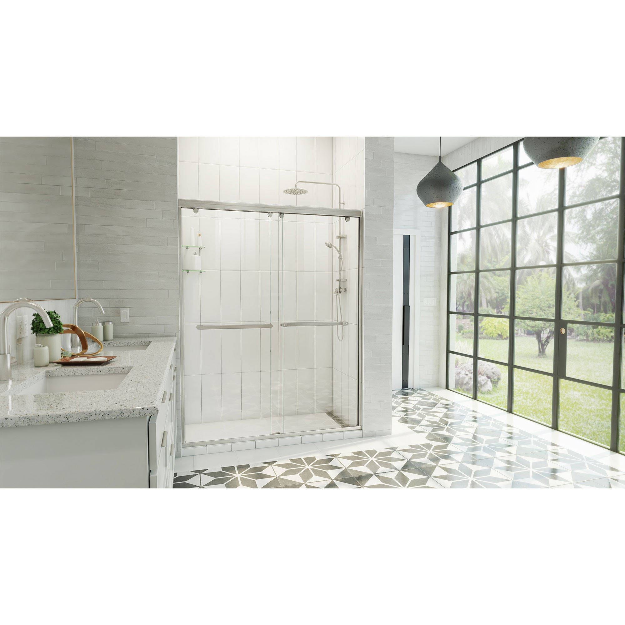 DreamLine Charisma-X 56 - 60 inch W x 76 inch H Semi-Frameless Bypass Shower Door