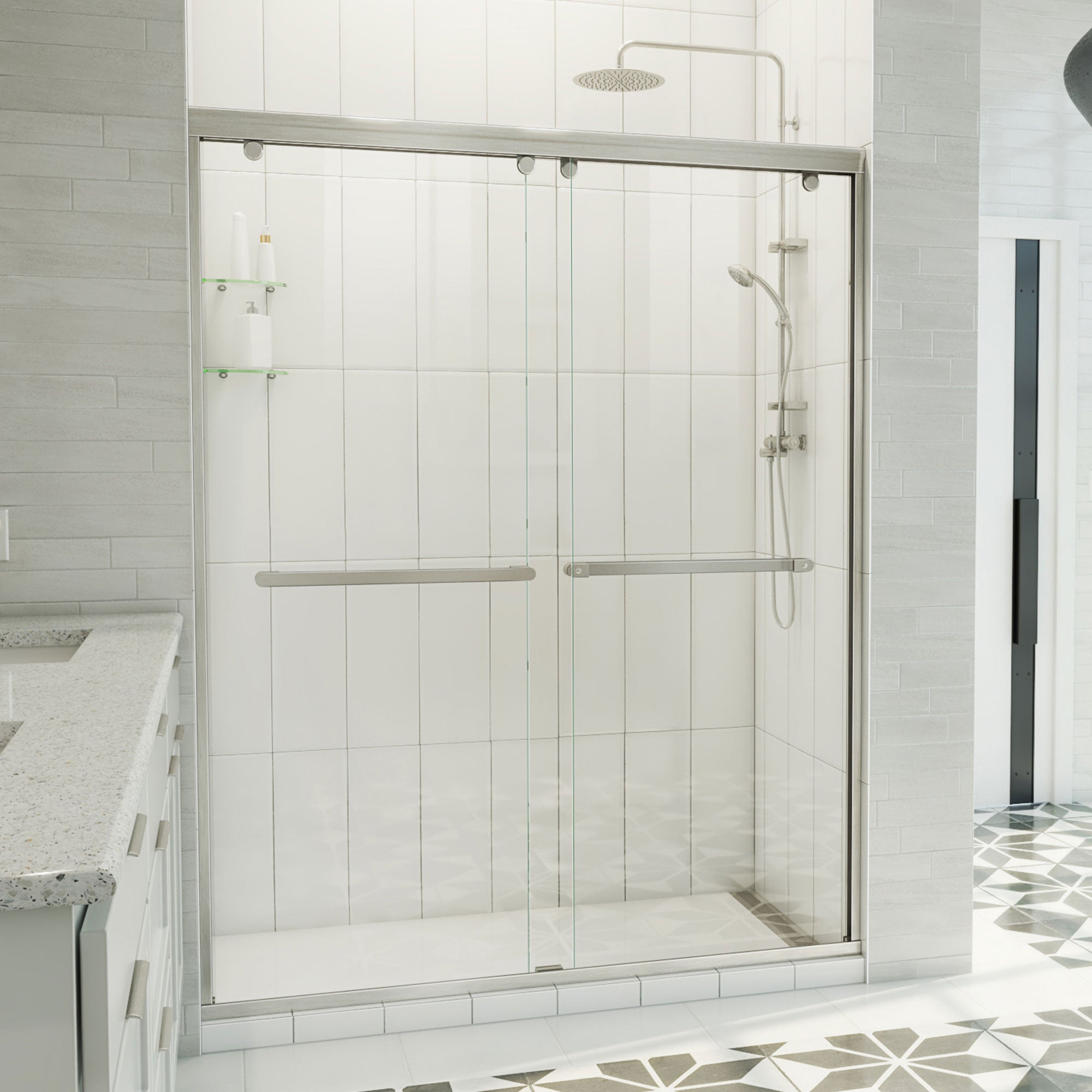 DreamLine Charisma-X 56 - 60 inch W x 76 inch H Semi-Frameless Bypass Shower Door