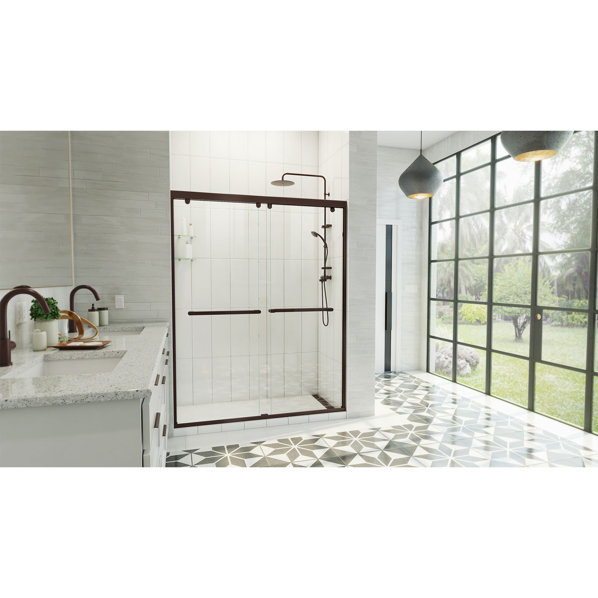 DreamLine Charisma-X 56 - 60 inch W x 76 inch H Semi-Frameless Bypass Shower Door