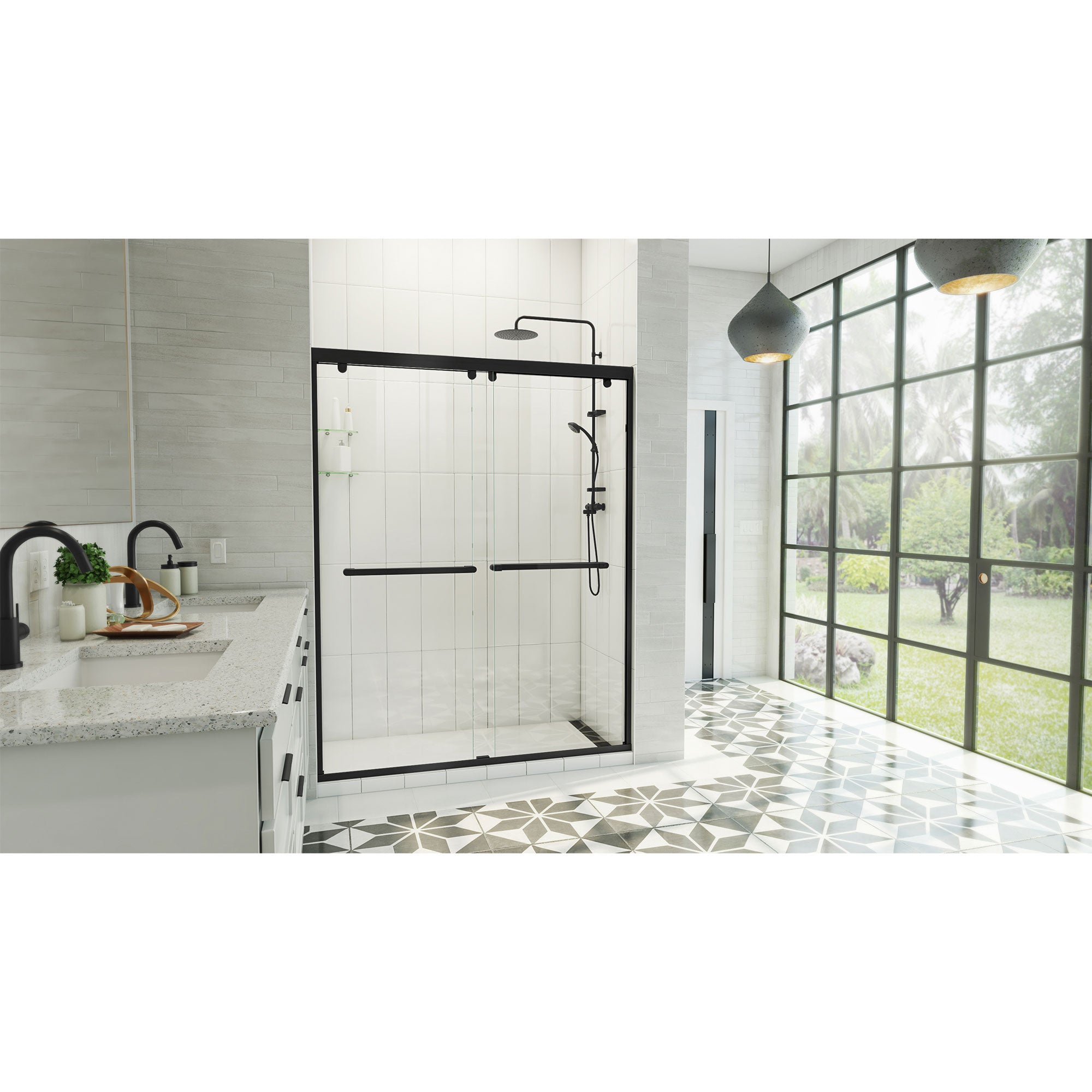 DreamLine Charisma-X 56 - 60 inch W x 76 inch H Semi-Frameless Bypass Shower Door