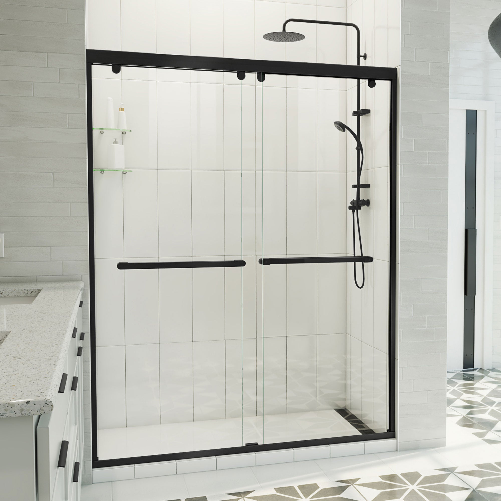 DreamLine Charisma-X 56 - 60 inch W x 76 inch H Semi-Frameless Bypass Shower Door