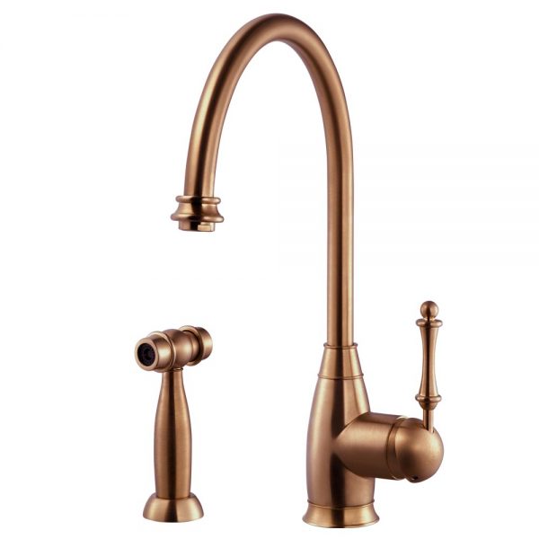 Charlotte Traditional Solid Brass Kitchen Faucet with Sidespray
