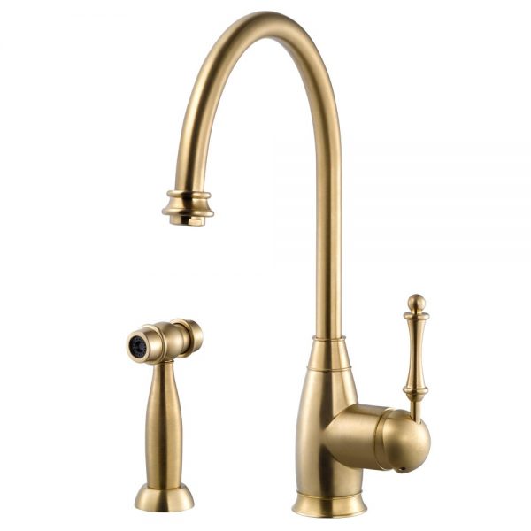 Charlotte Traditional Solid Brass Kitchen Faucet with Sidespray