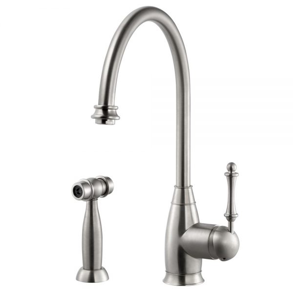 Charlotte Traditional Solid Brass Kitchen Faucet with Sidespray