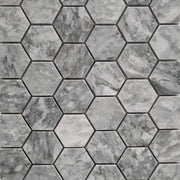 2 inch Hexagon Mosaic Chelsea Grey Marble Polished