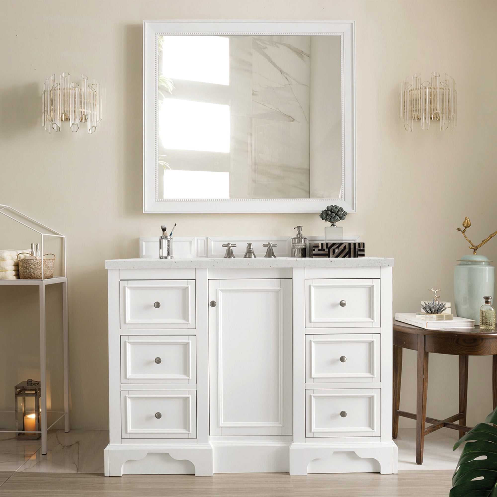 James Martin De Soto 48" Single Vanity in Bright White with 3cm Countertop
