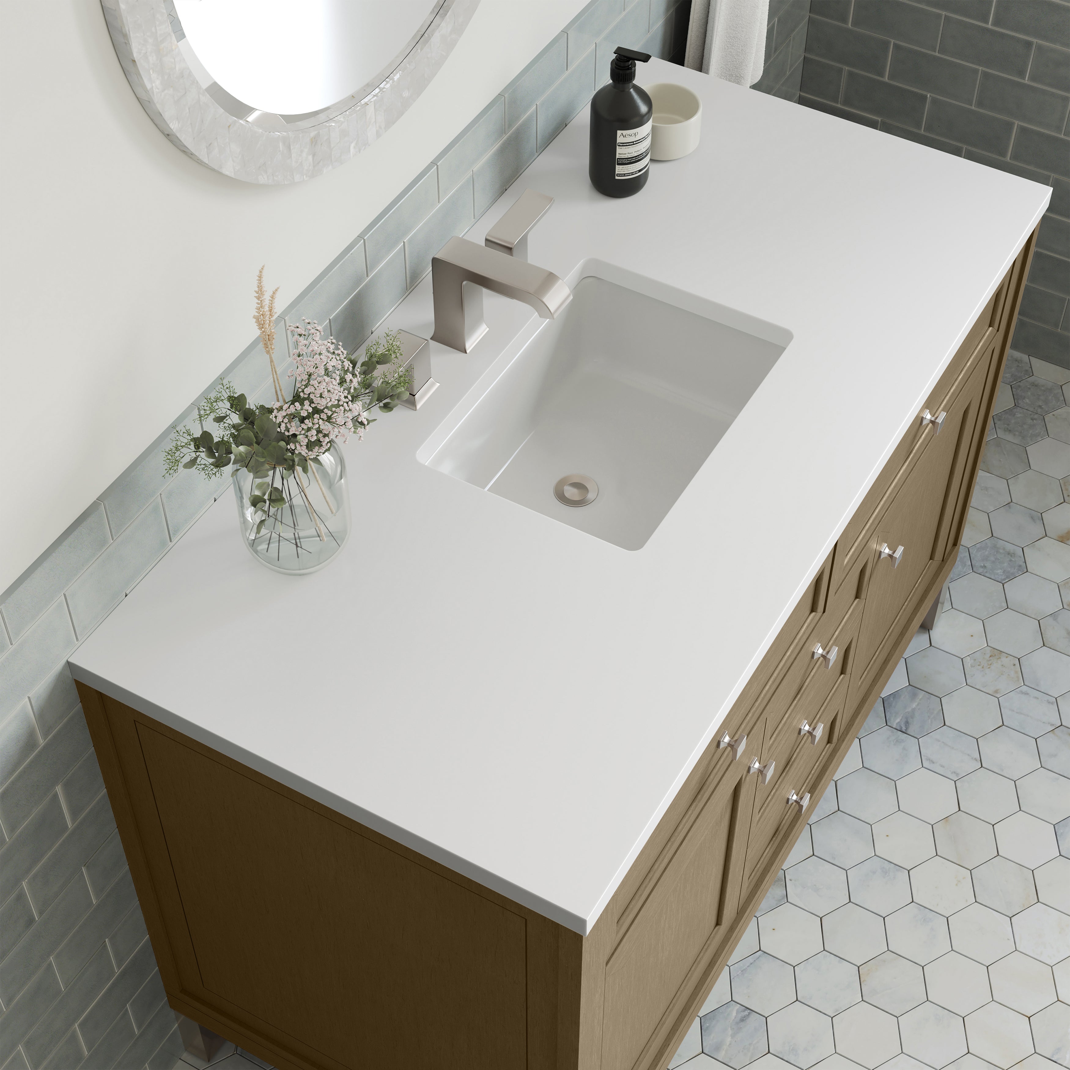 James Martin Chicago 48" Single Vanity in Walnut Whisper with 3cm Countertop