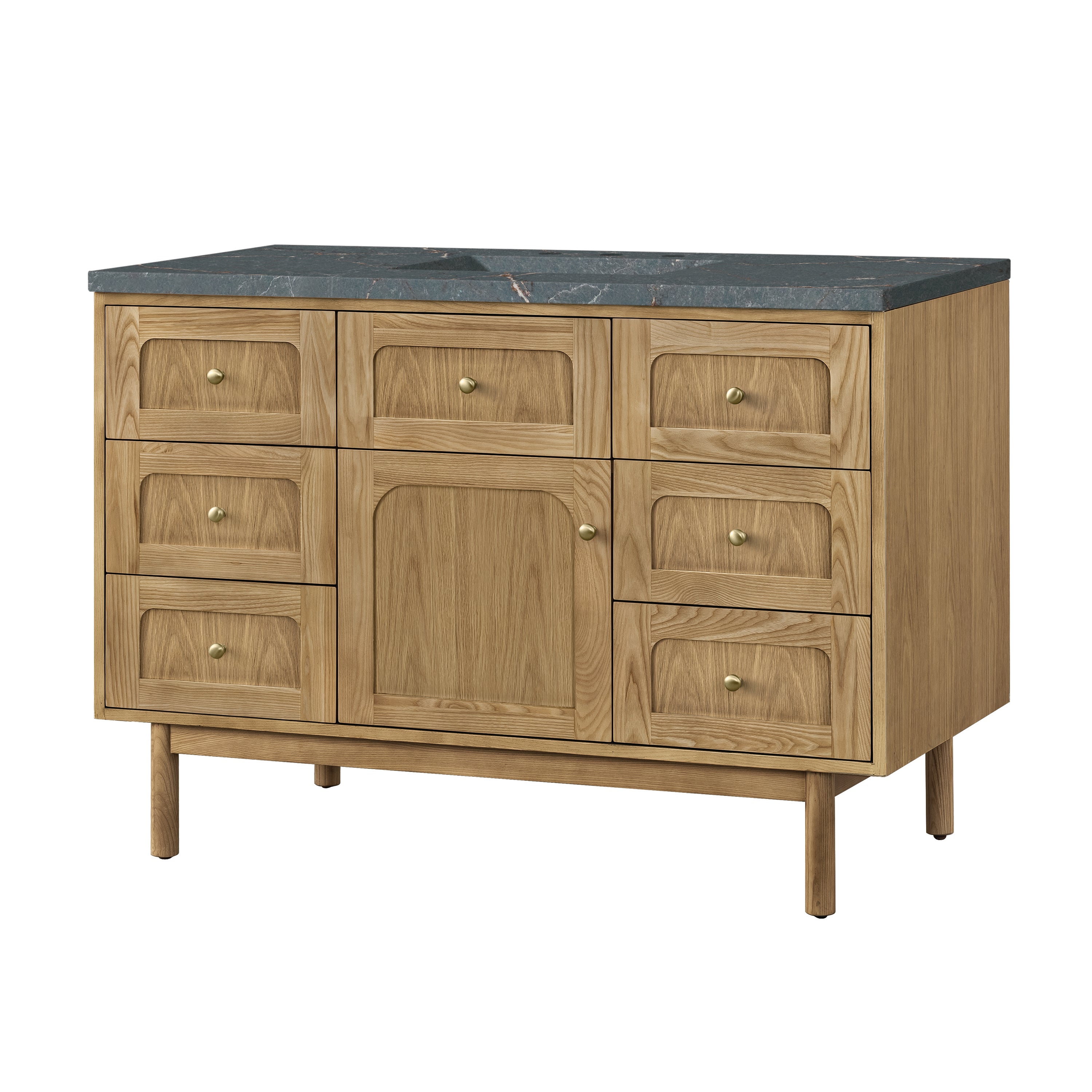 James Martin Laurent 48" Single Vanity in Light Natural Oak with 3cm Countertop and FreePower Wireless Charger