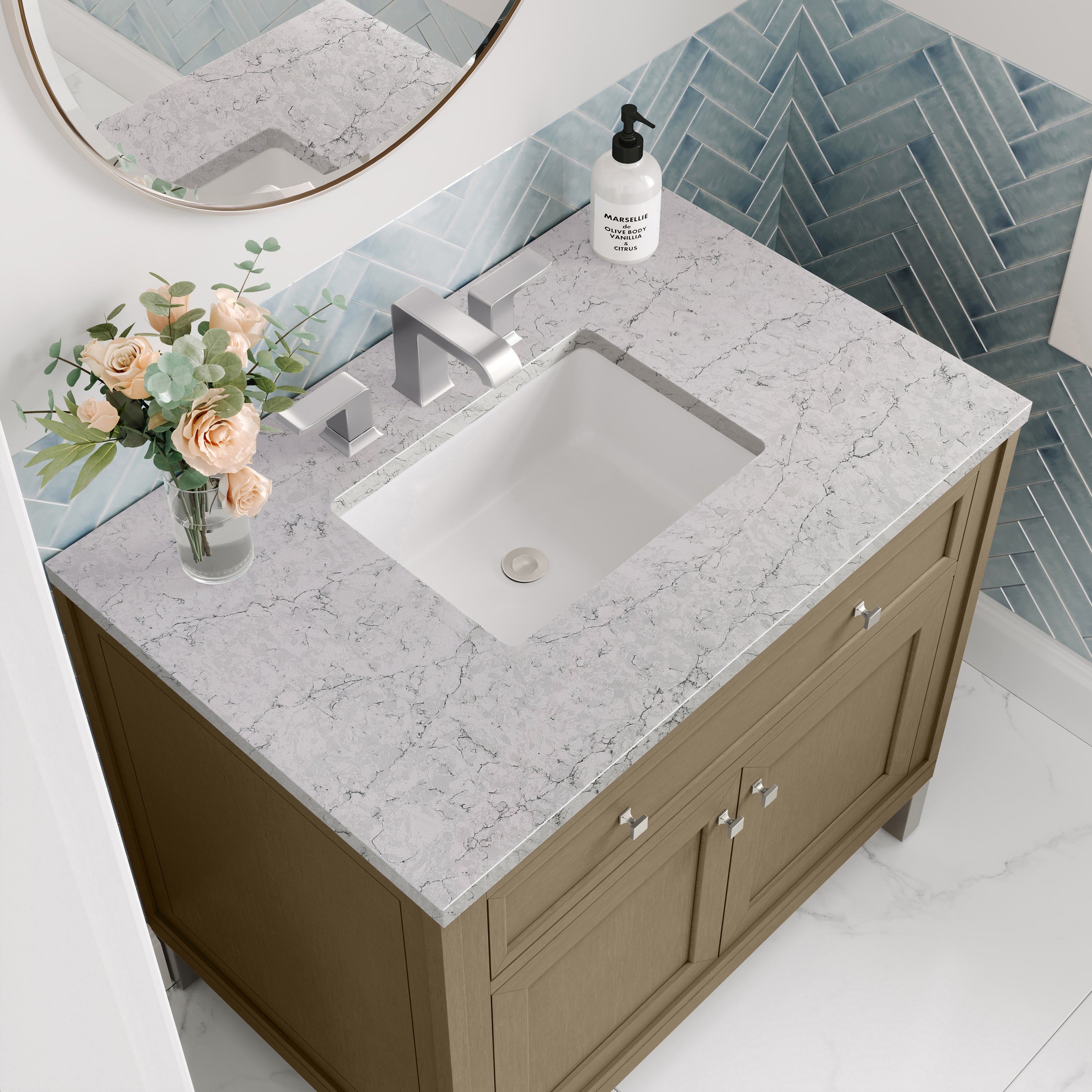 James Martin Chicago 36" Single Vanity in Walnut Whisper with 3cm Countertop