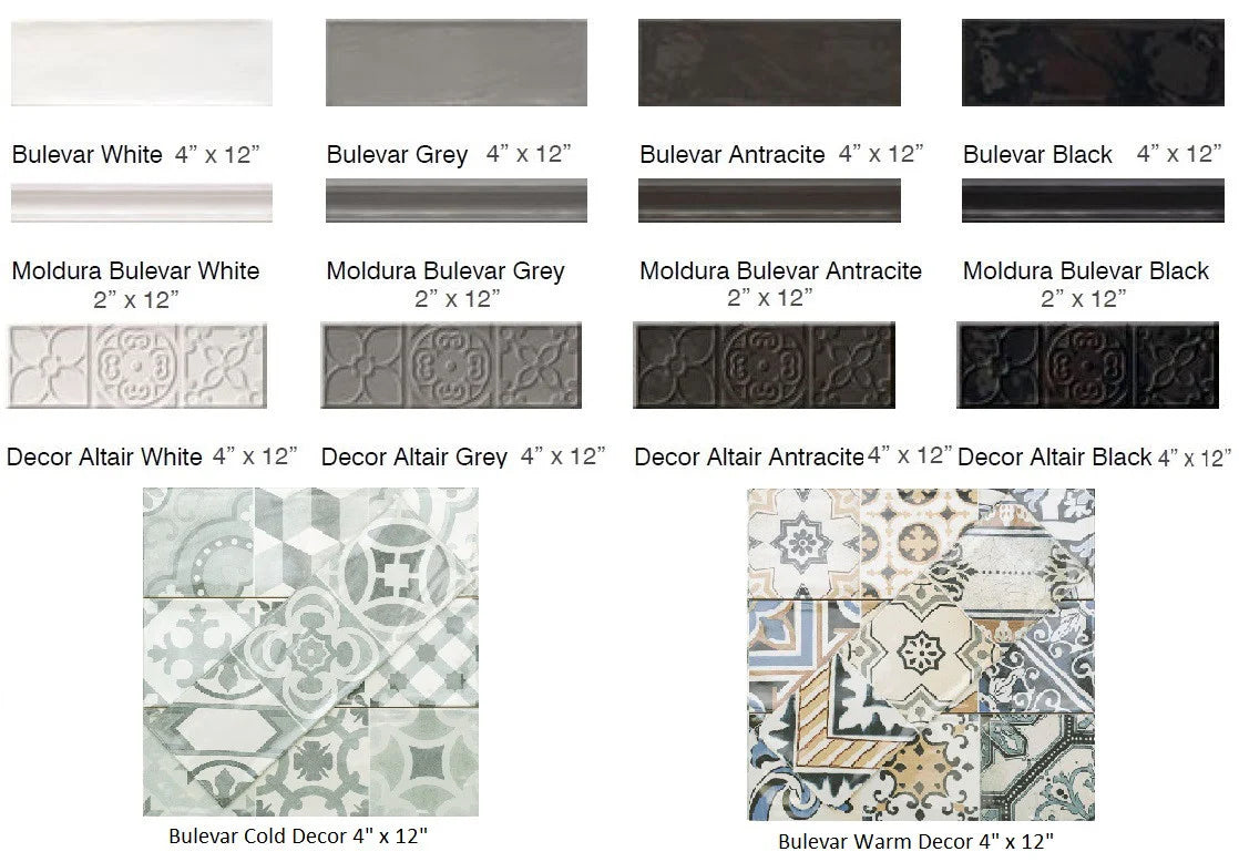Bulevar 4x12 Glossy Subway Tile Collection (Walls Only)